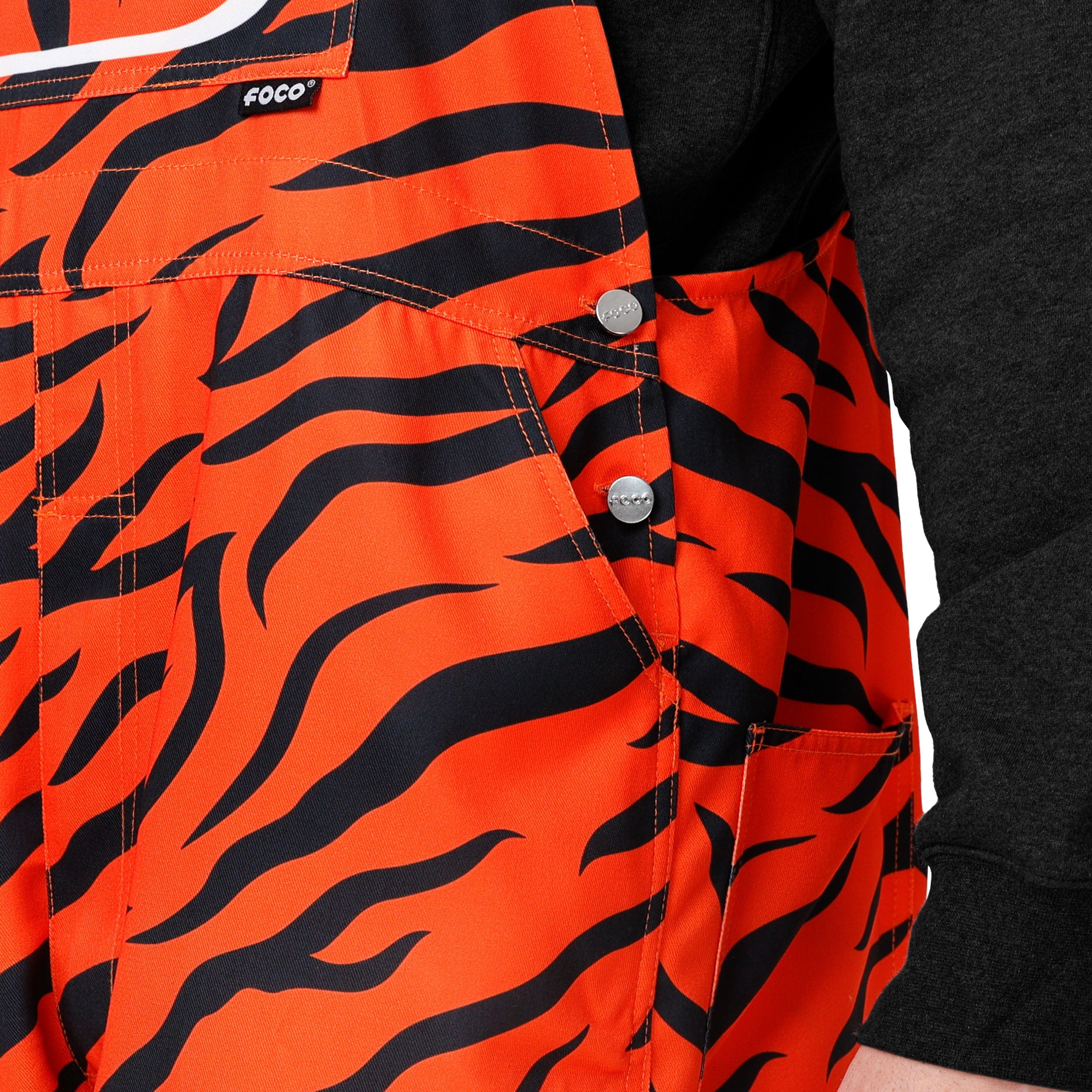 Cincinnati Bengals NFL Mens Tiger Stripe Thematic Bib Overalls - Image 5