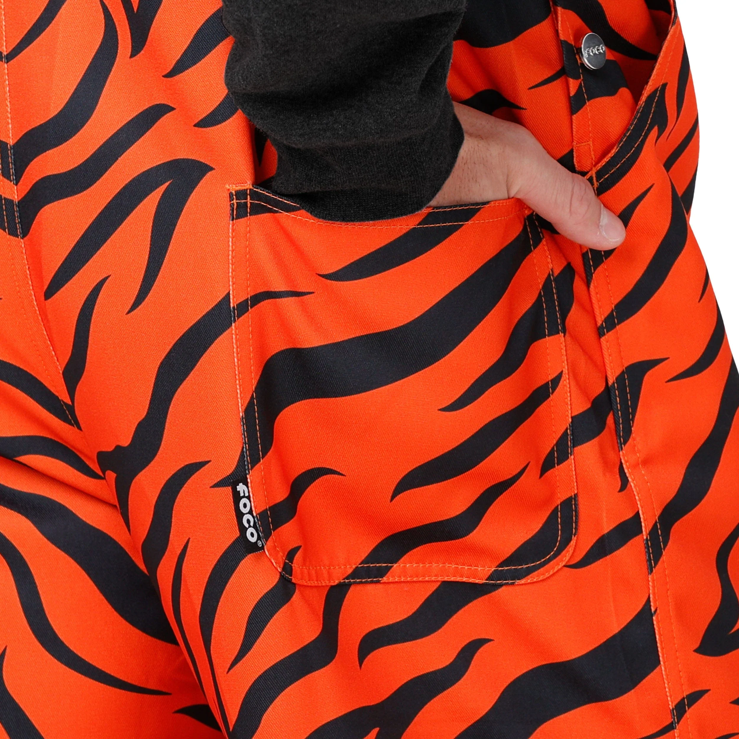 Cincinnati Bengals NFL Mens Tiger Stripe Thematic Bib Overalls - Image 6