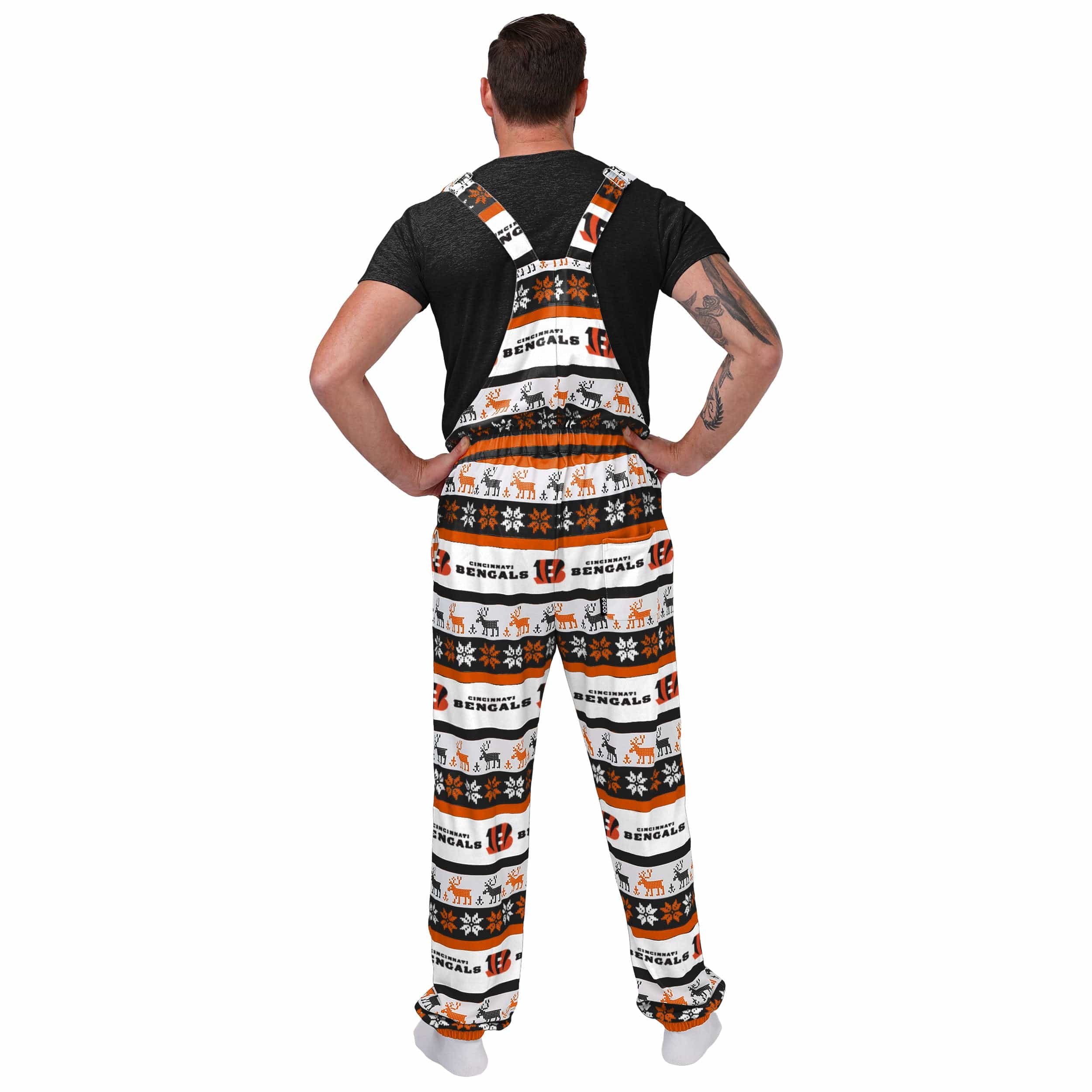 Cincinnati Bengals NFL Mens Ugly Home Gating Bib Overalls - Image 2