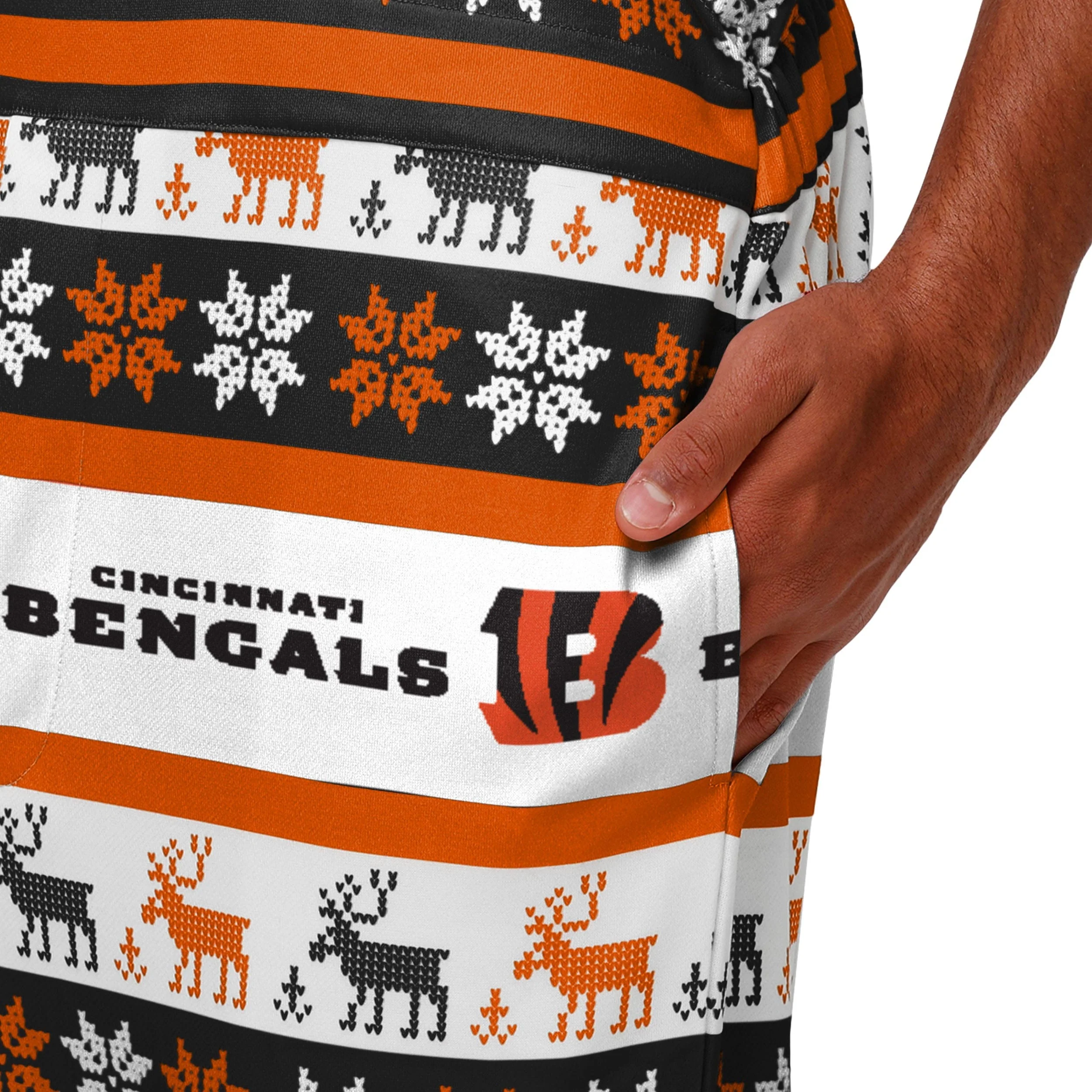 Cincinnati Bengals NFL Mens Ugly Home Gating Bib Overalls - Image 5