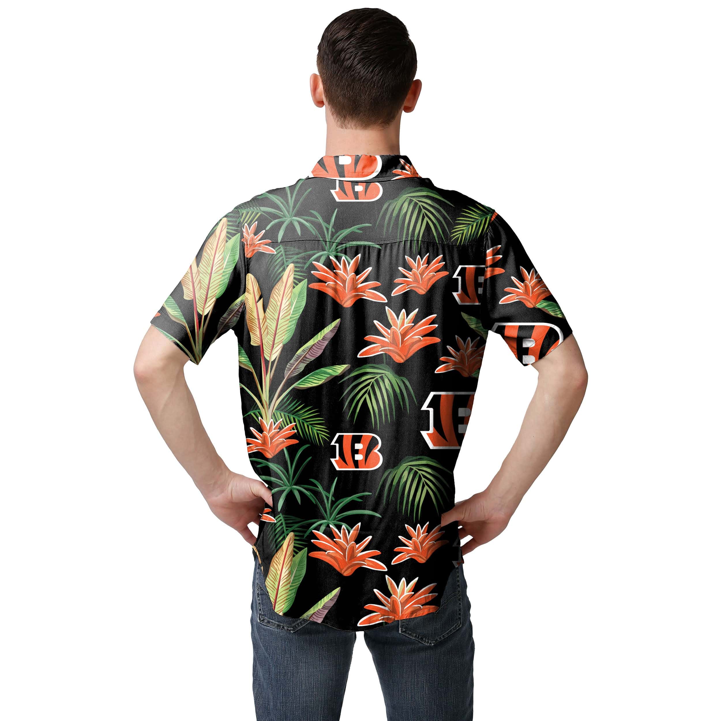 Cincinnati Bengals NFL Mens Victory Vacay Button Up Shirt - Image 3