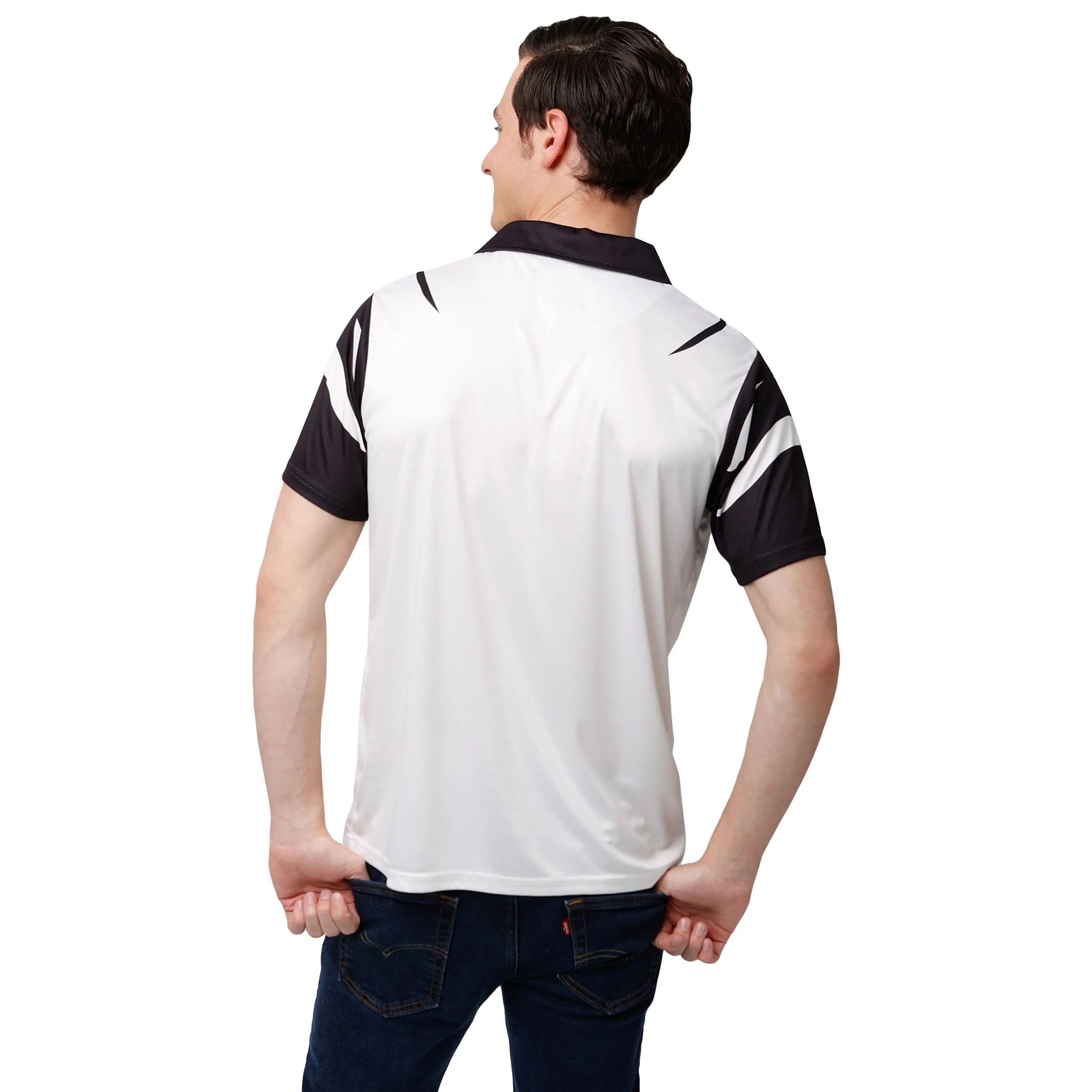 Cincinnati Bengals NFL Mens White Stripe Polyester Polo - Image 3