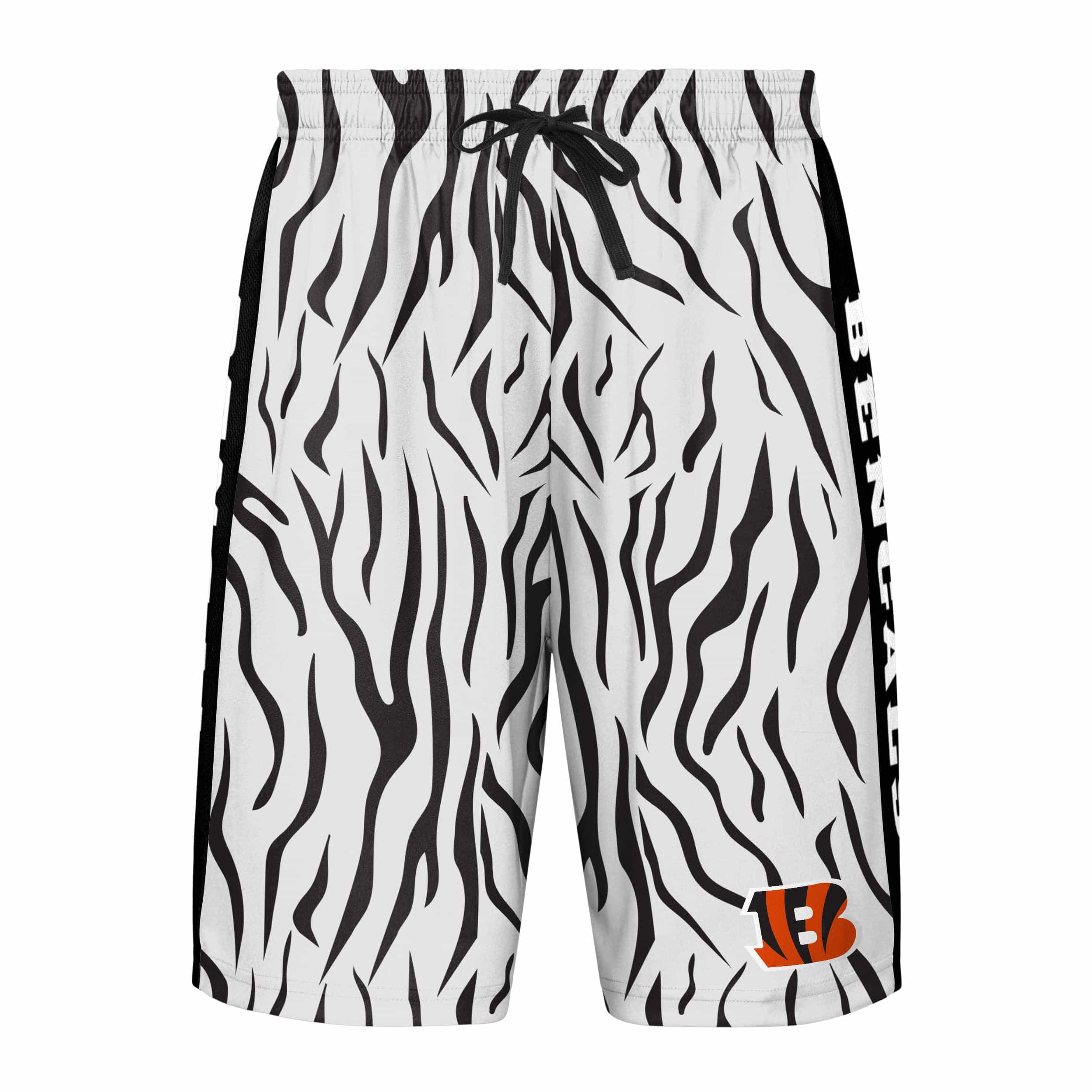 Cincinnati Bengals NFL Mens White Stripe Training Shorts