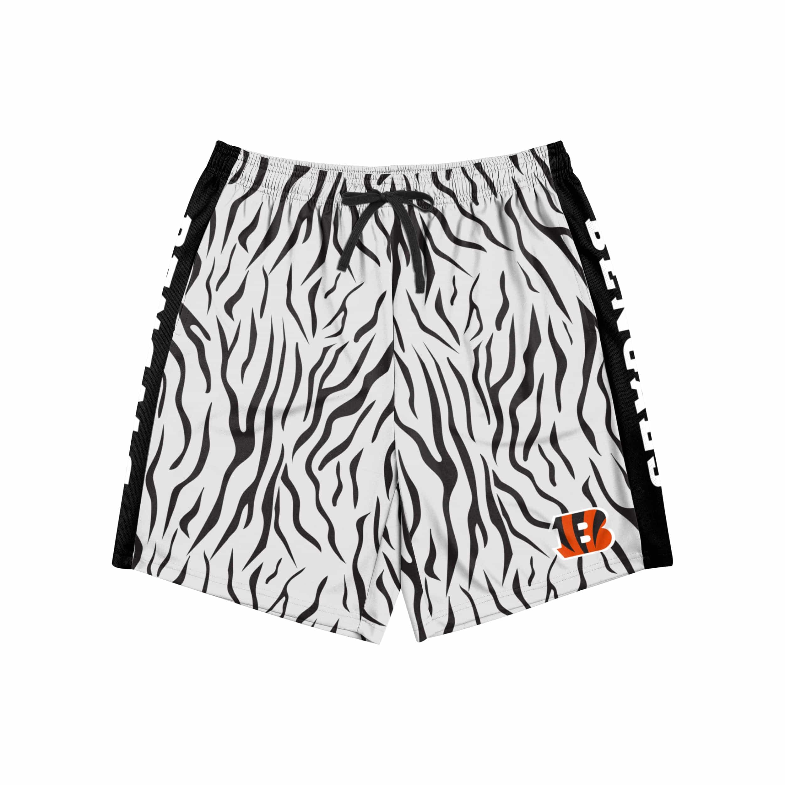 Cincinnati Bengals NFL Mens White Stripe Training Shorts - Image 4