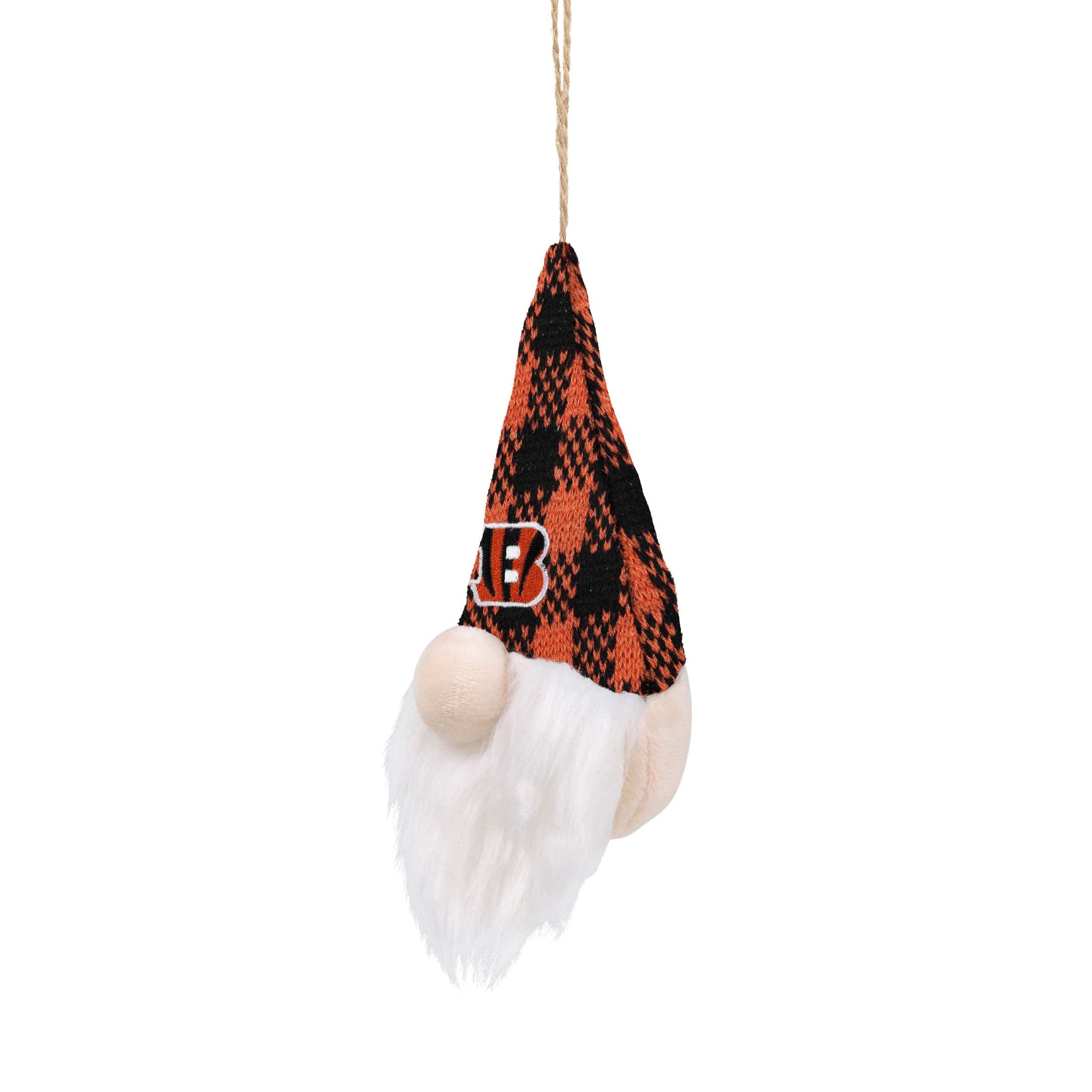 Cincinnati Bengals NFL Plaid Hat Plush Gnome Ornament - Image 2