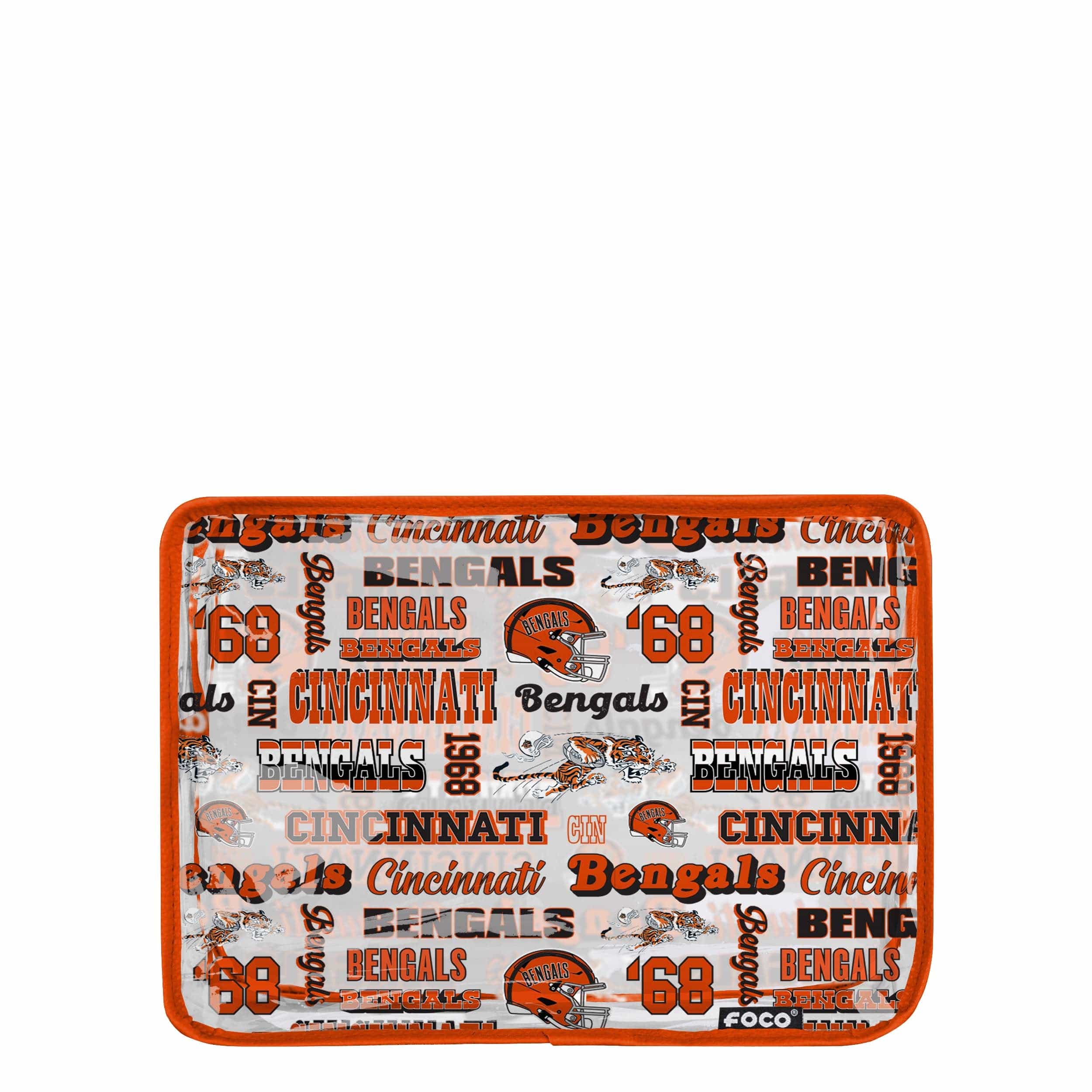 Cincinnati Bengals NFL Repeat Retro Print Clear Cosmetic Bag - Image 3