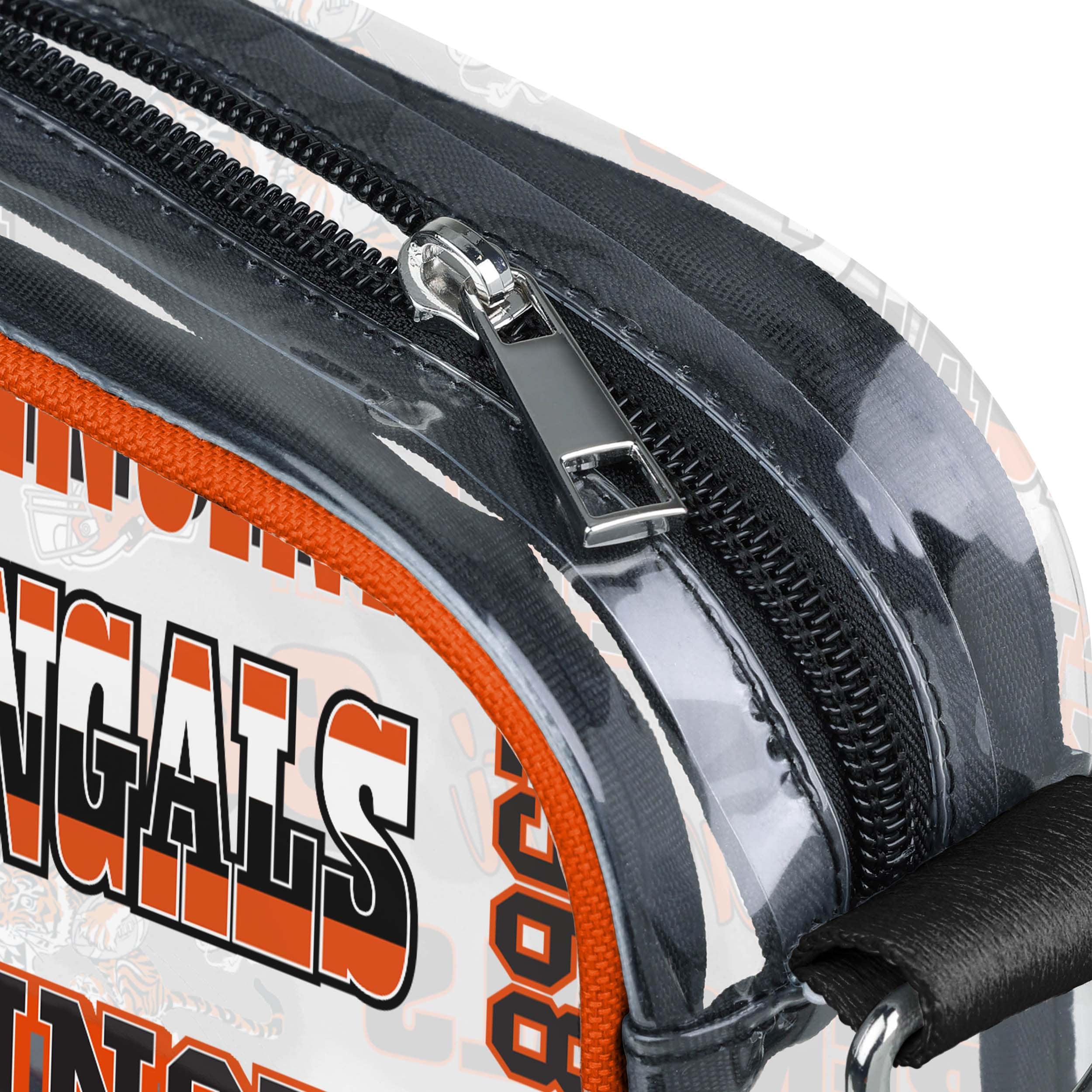 Cincinnati Bengals NFL Repeat Retro Print Clear Crossbody Bag - Image 4