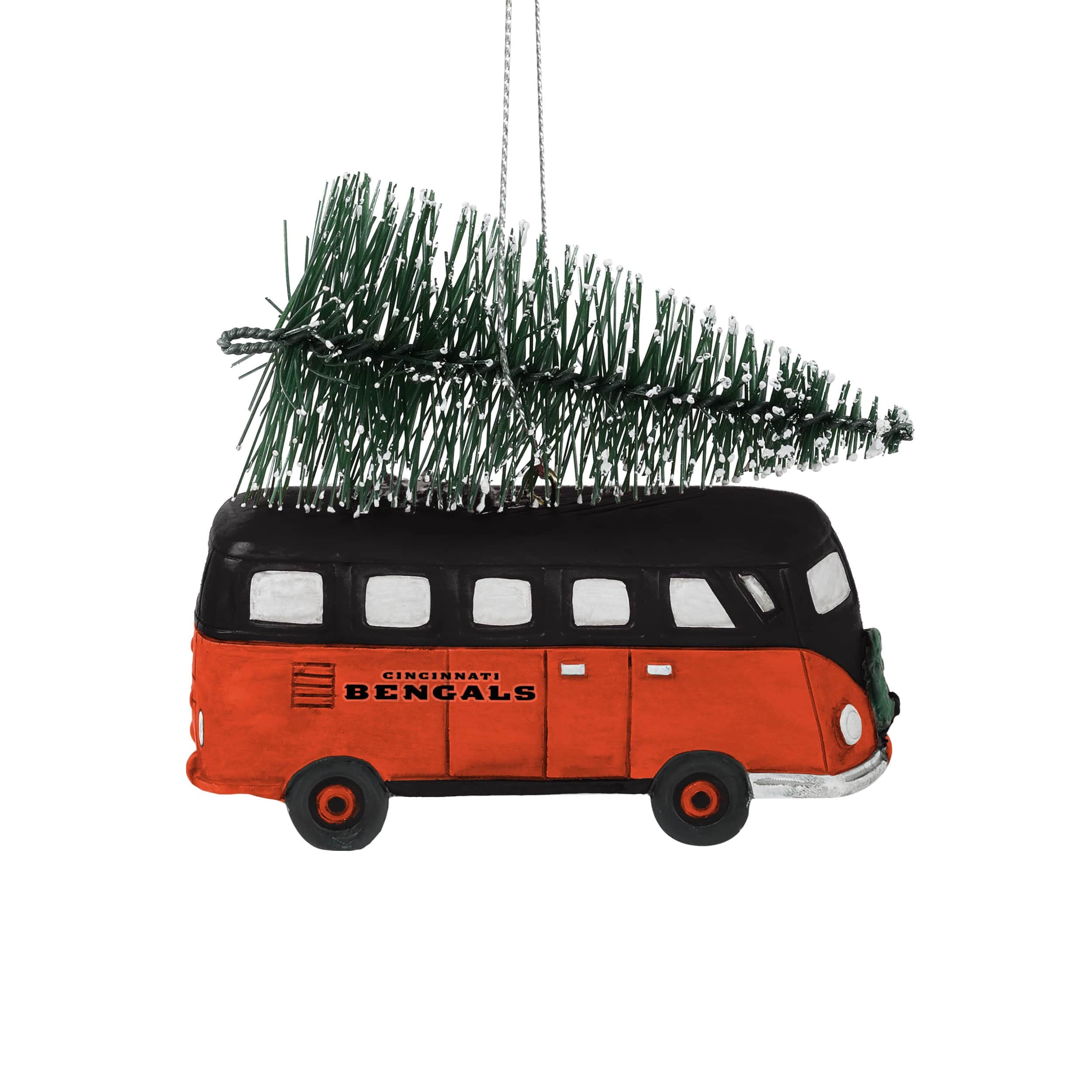 Cincinnati Bengals NFL Retro Bus With Tree Ornament - Image 2