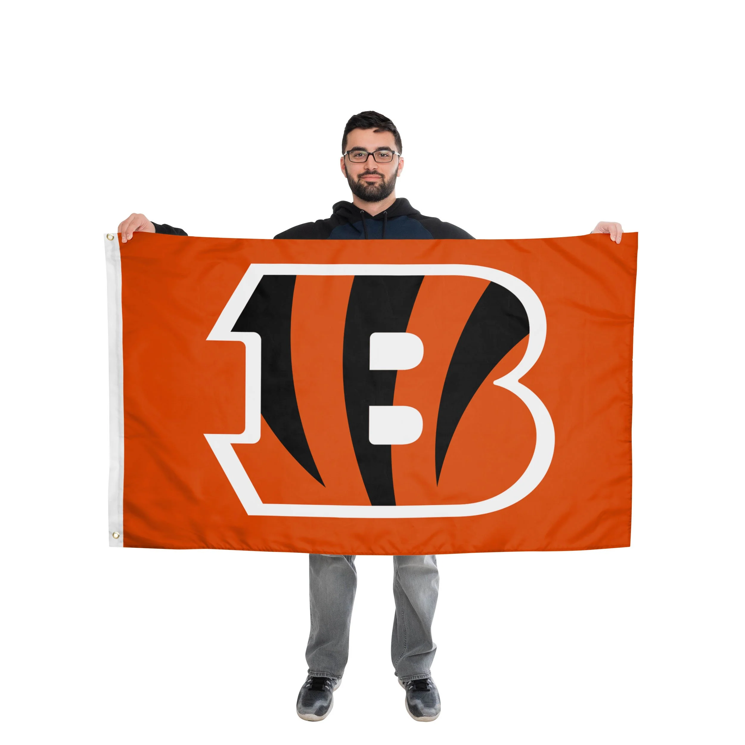 Cincinnati Bengals NFL Solid Horizontal Flag - Image 2