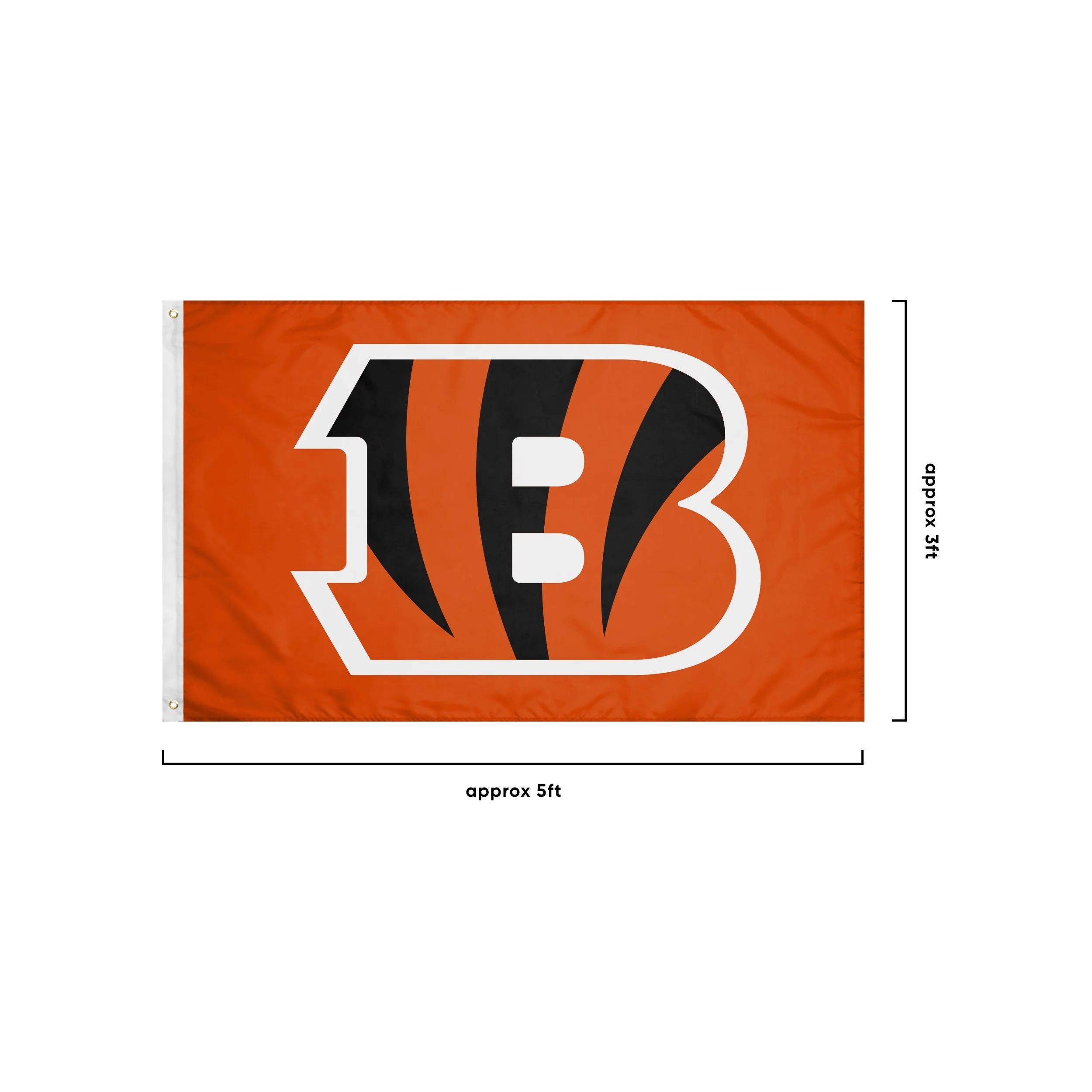 Cincinnati Bengals NFL Solid Horizontal Flag - Image 3