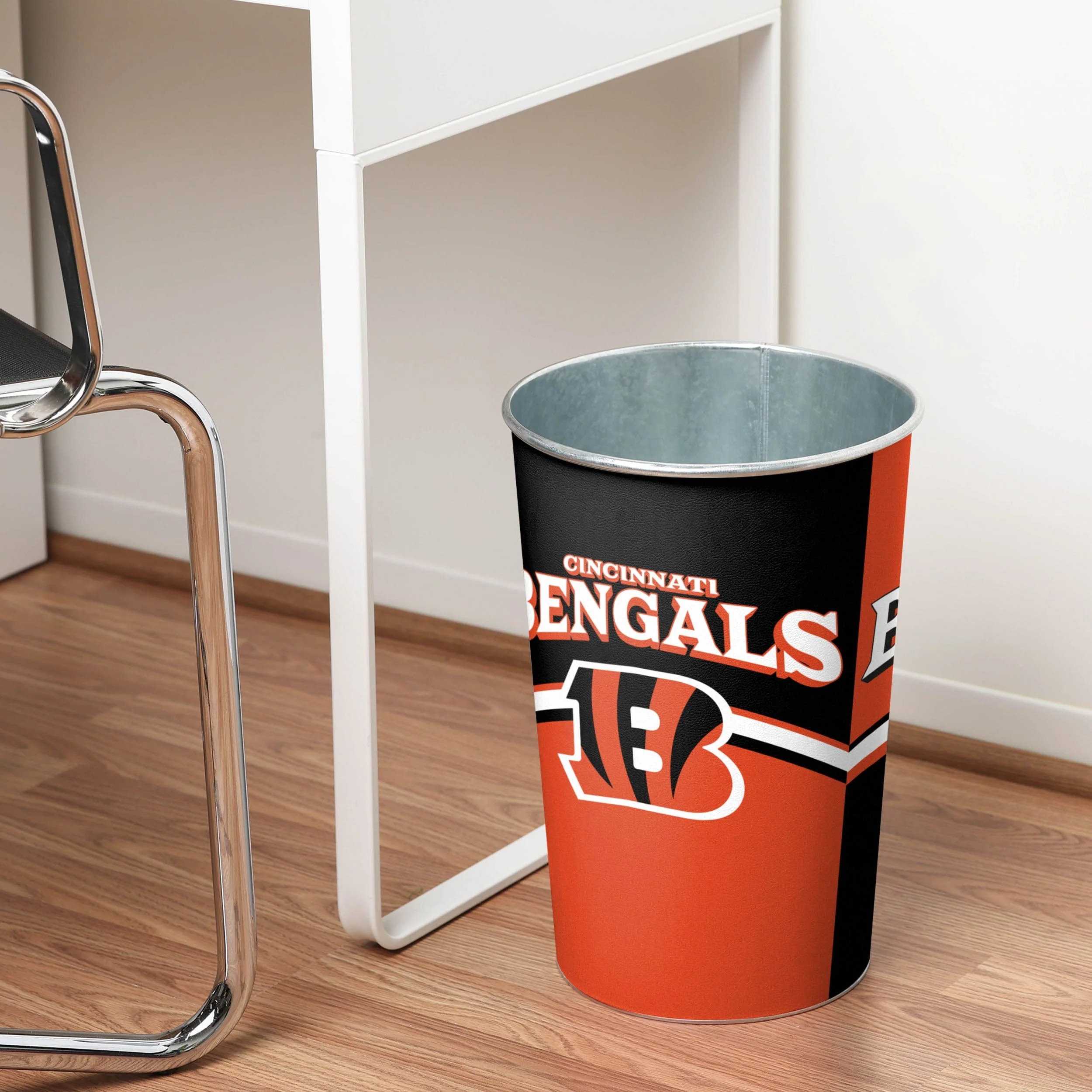 Cincinnati Bengals NFL Team Stripe Waste Basket - Image 2