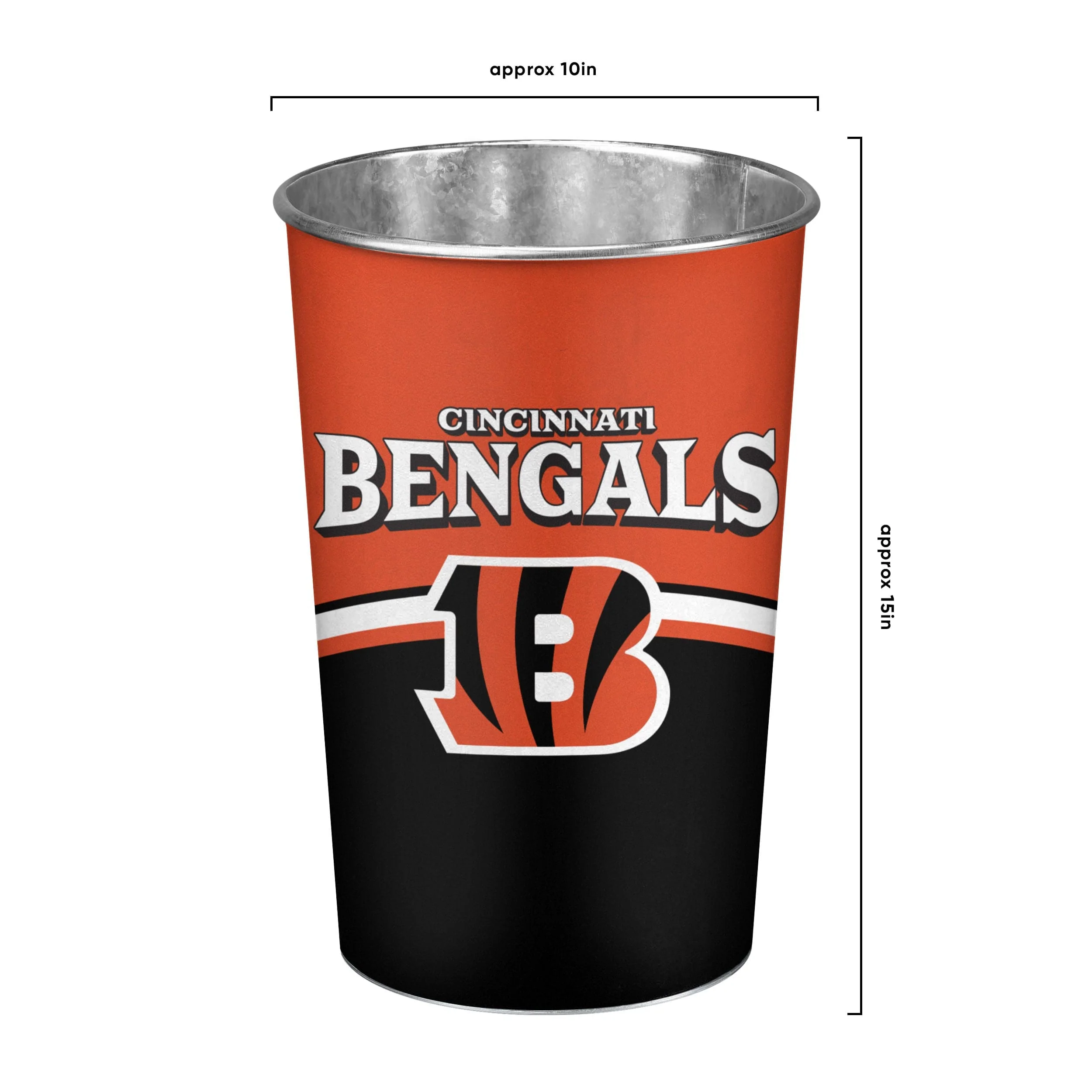 Cincinnati Bengals NFL Team Stripe Waste Basket - Image 4