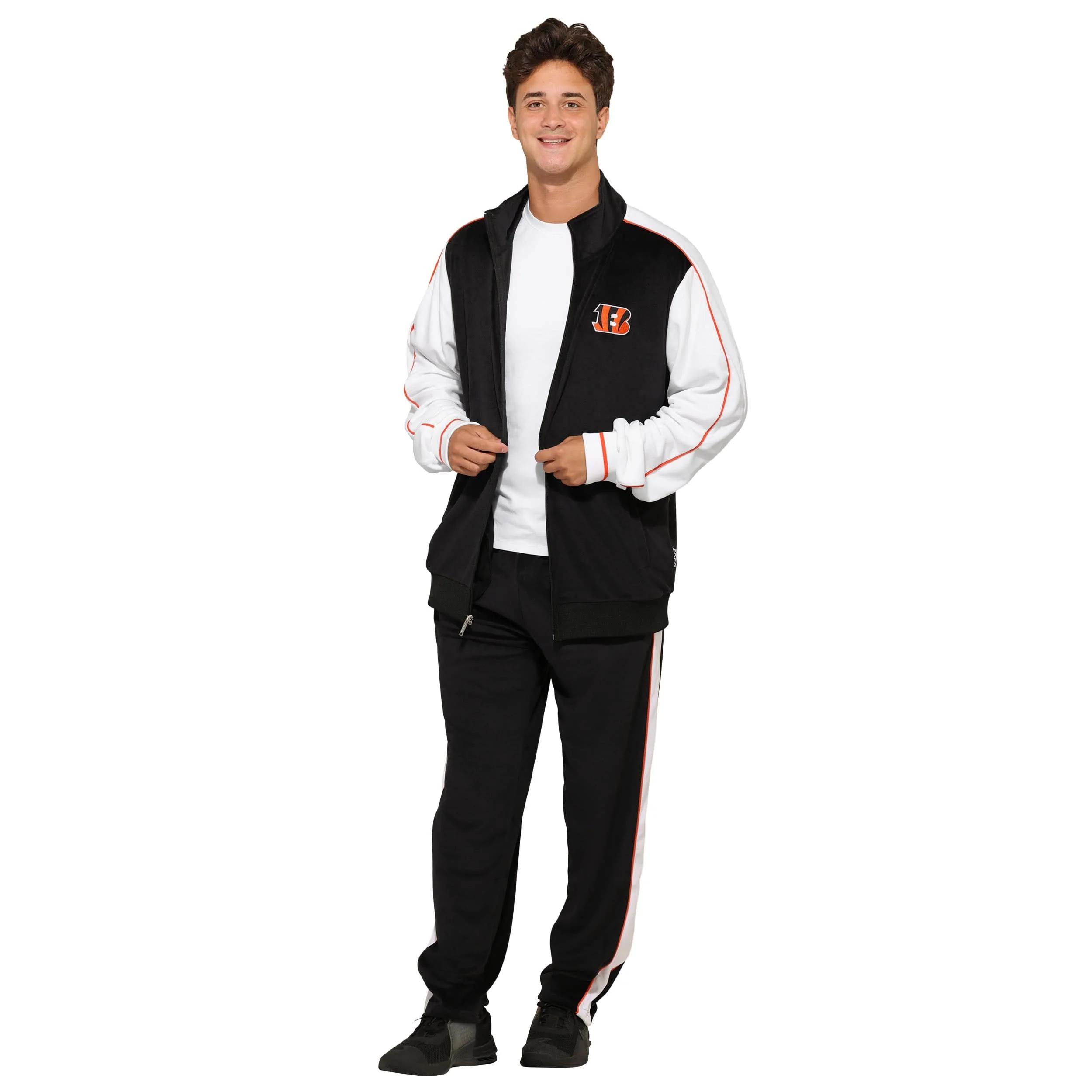 Cincinnati Bengals NFL Two Tone Velour Zip Up Top - Image 5