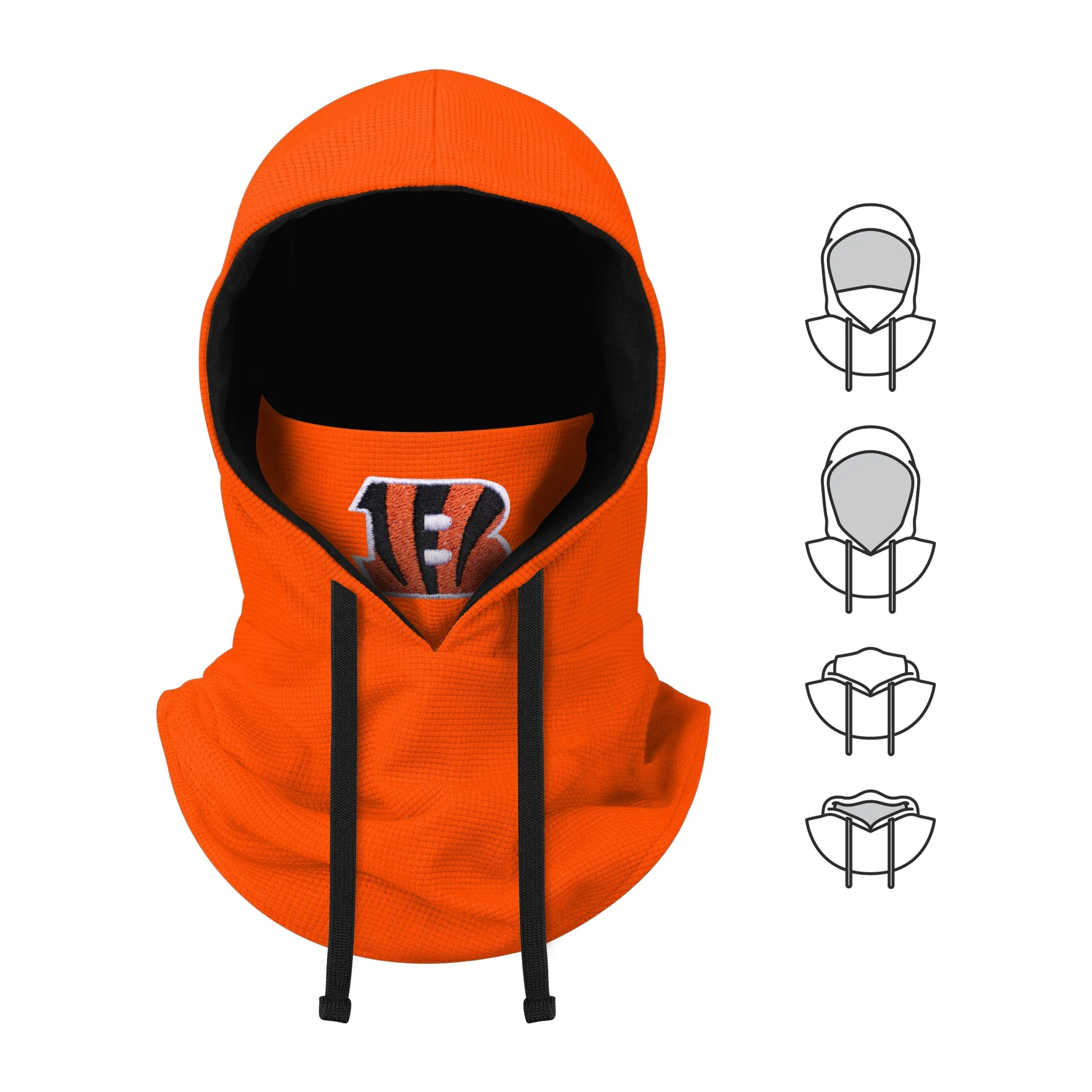 Cincinnati Bengals NFL Waffle Drawstring Hooded Gaiter - Image 5