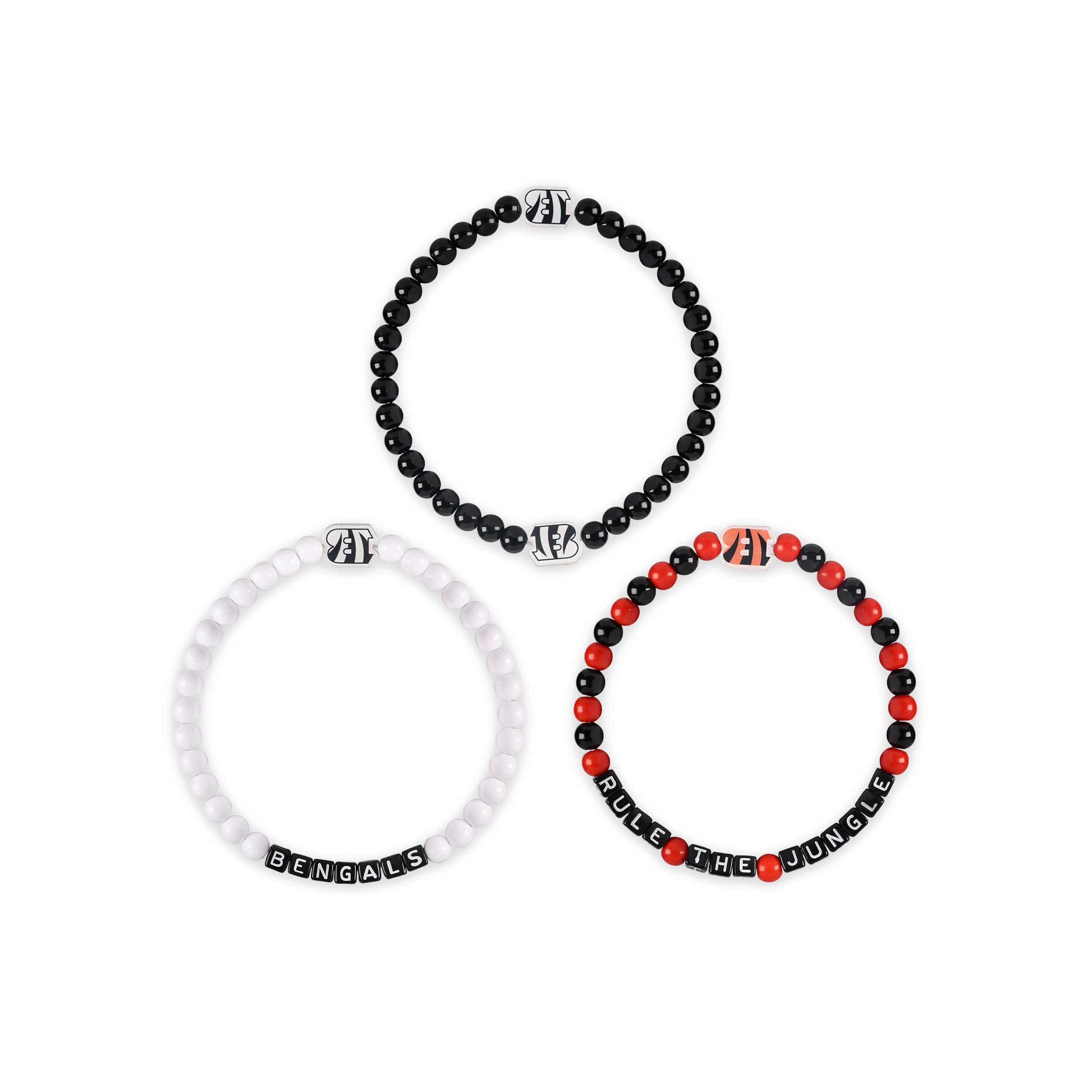 Cincinnati Bengals NFL White 3 Pack Beaded Friendship Bracelet - Image 3