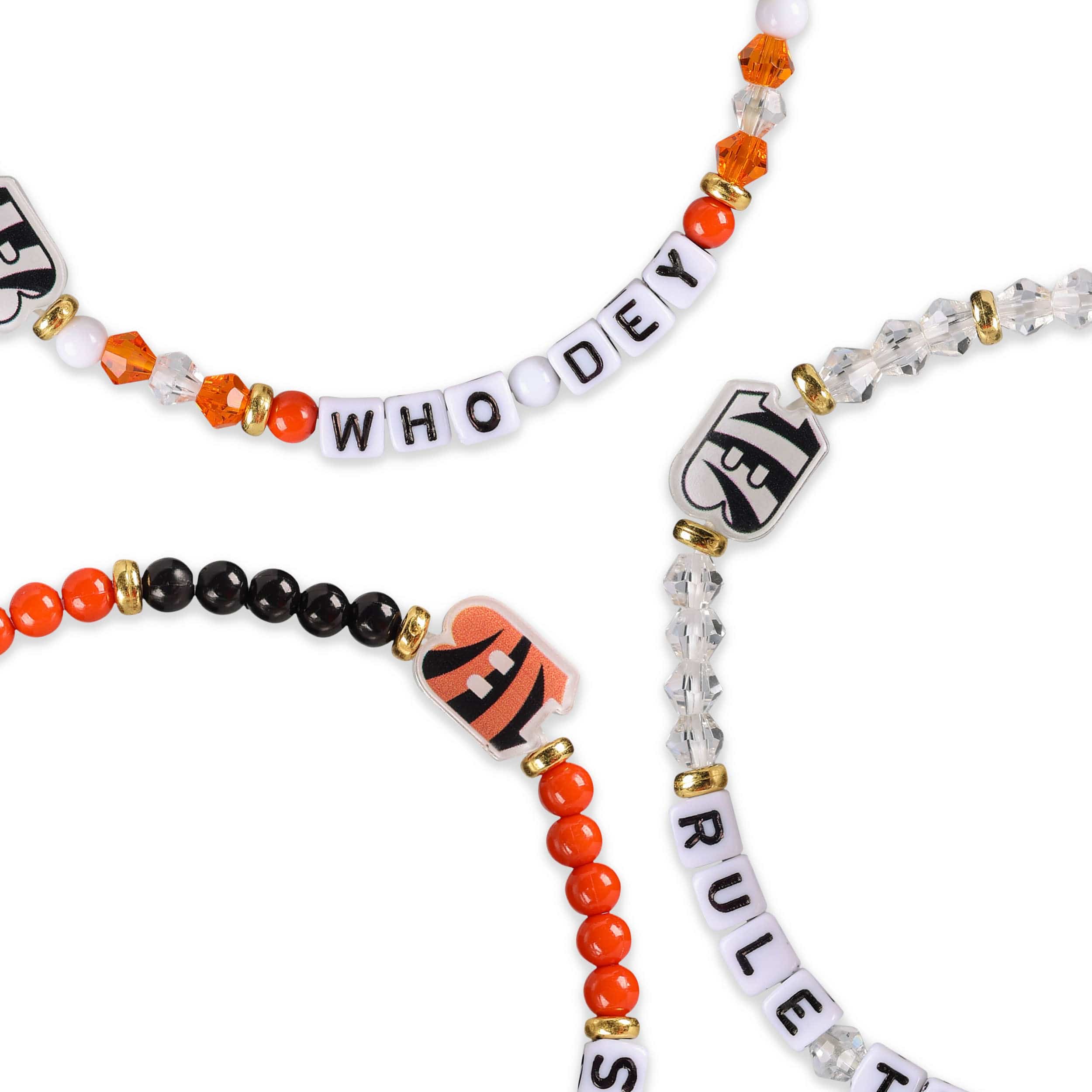 Cincinnati Bengals NFL White 3 Pack Friendship Bracelet - Image 2