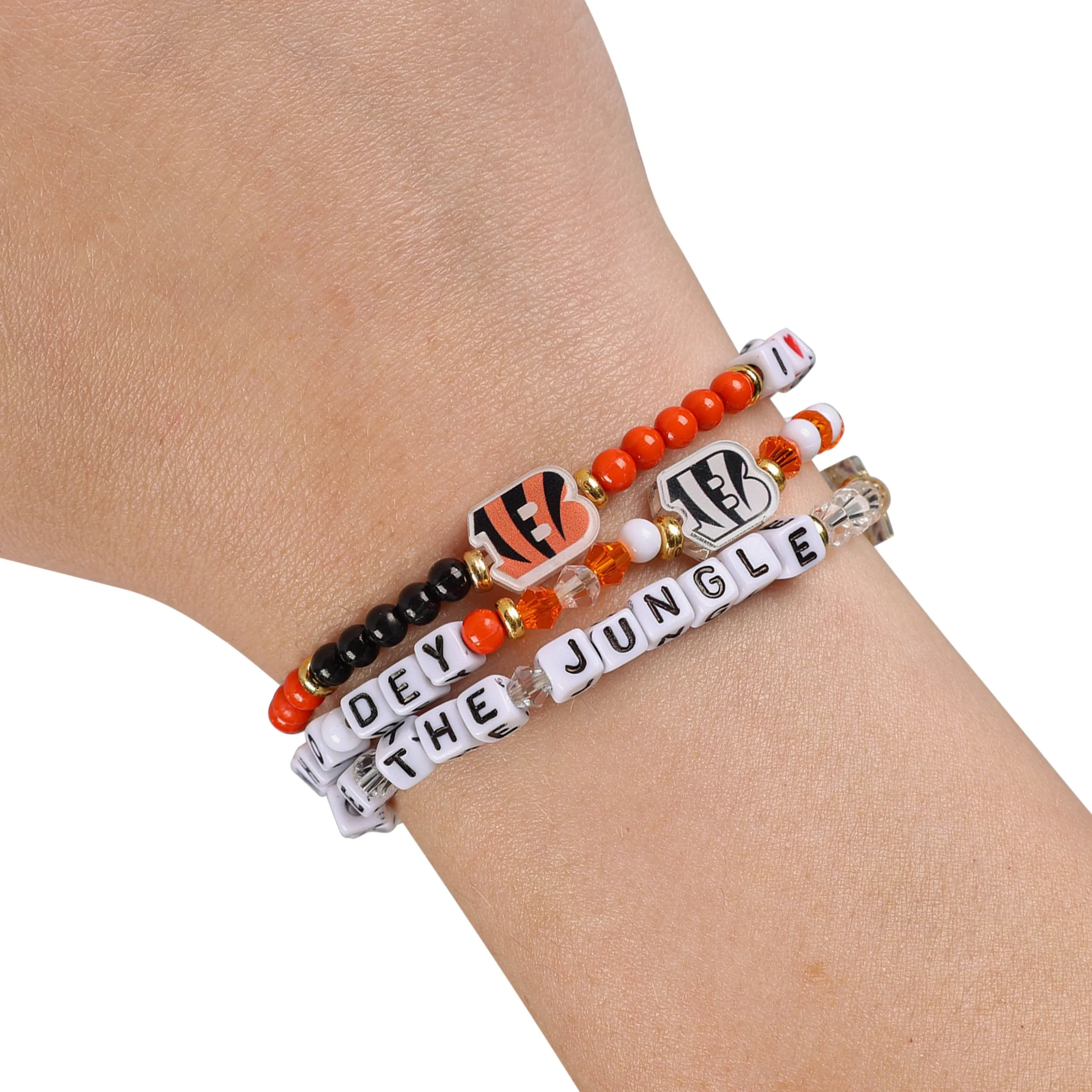 Cincinnati Bengals NFL White 3 Pack Friendship Bracelet - Image 4