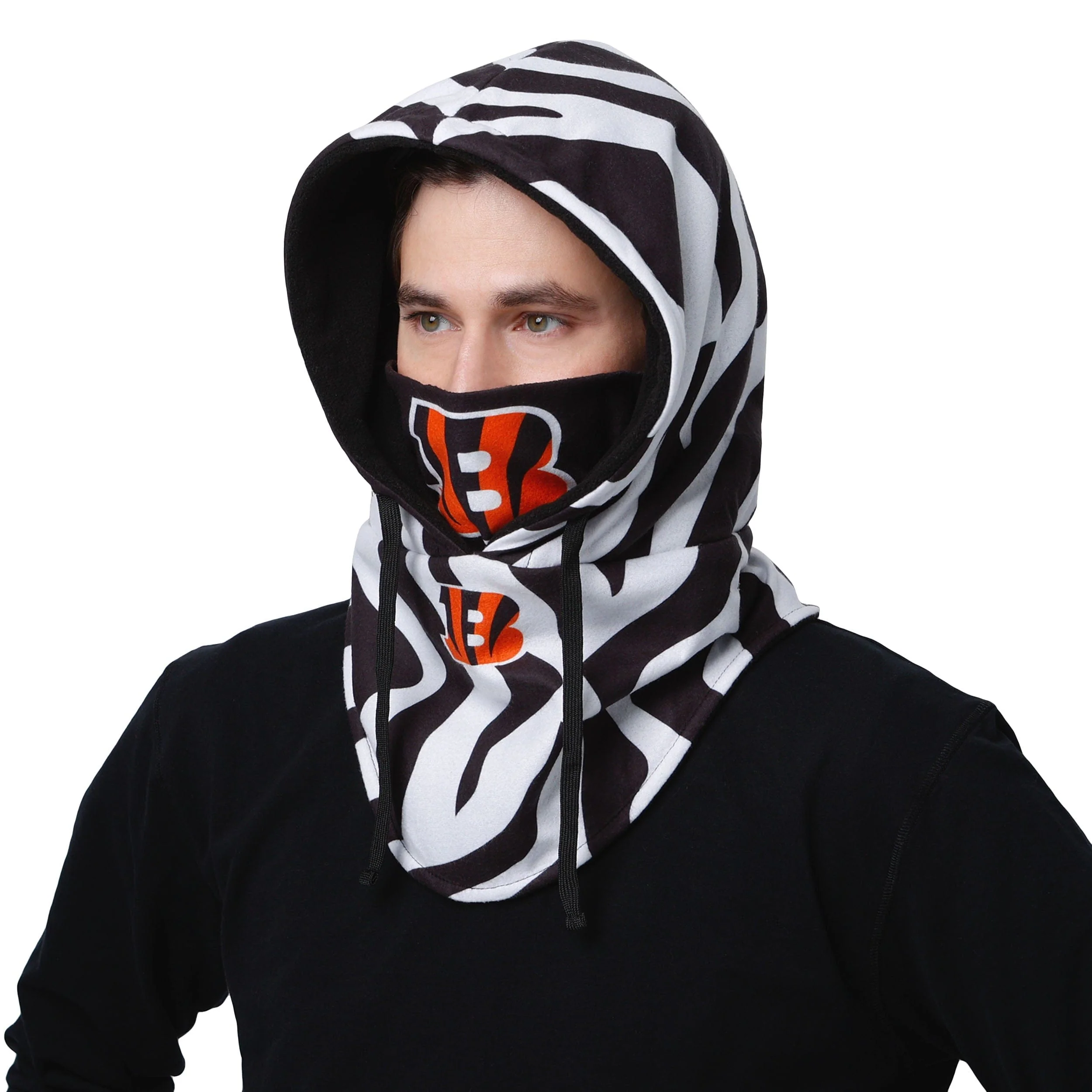 Cincinnati Bengals NFL White Drawstring Hooded Gaiter - Image 3