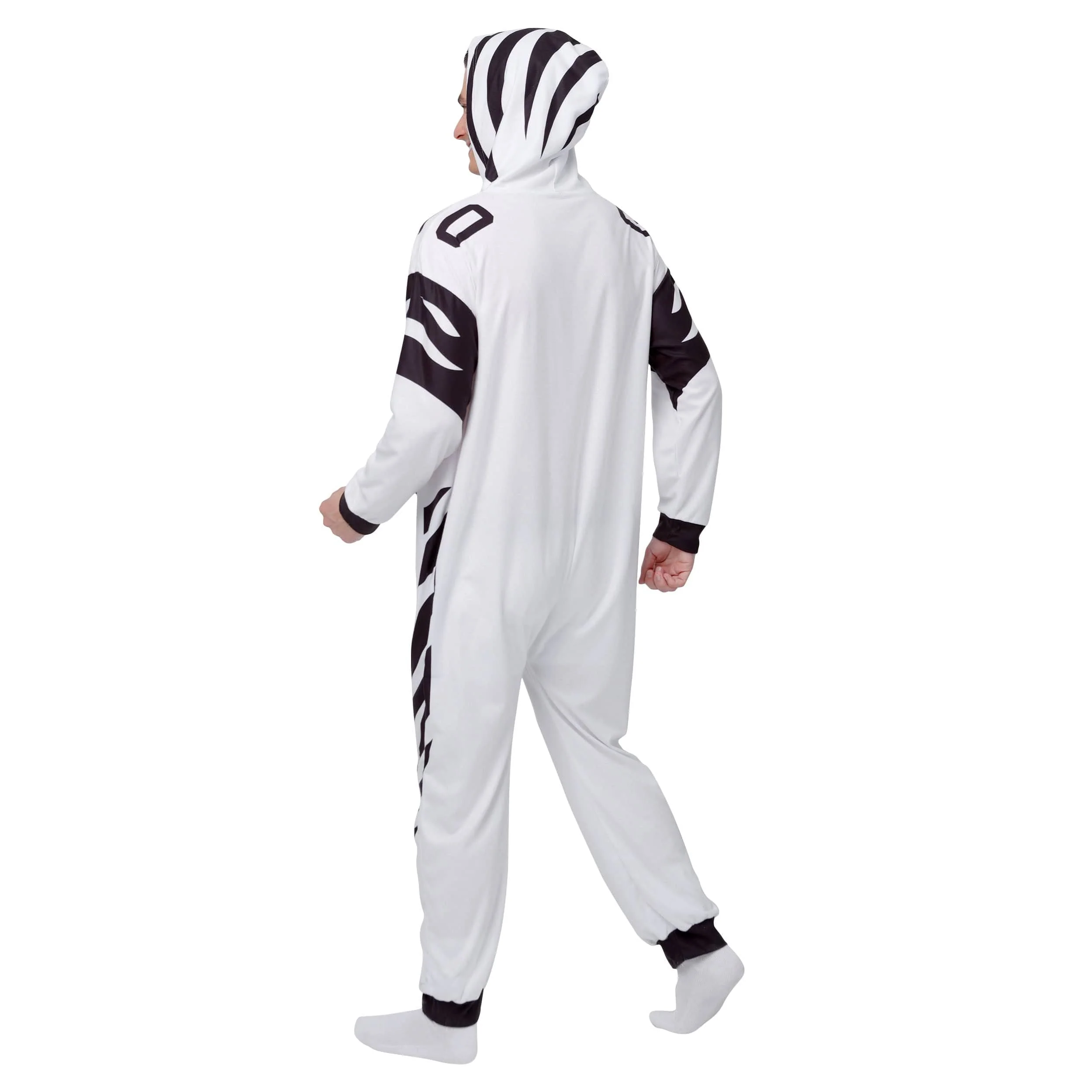 Cincinnati Bengals NFL White Stripe One Piece Pajamas - Image 2