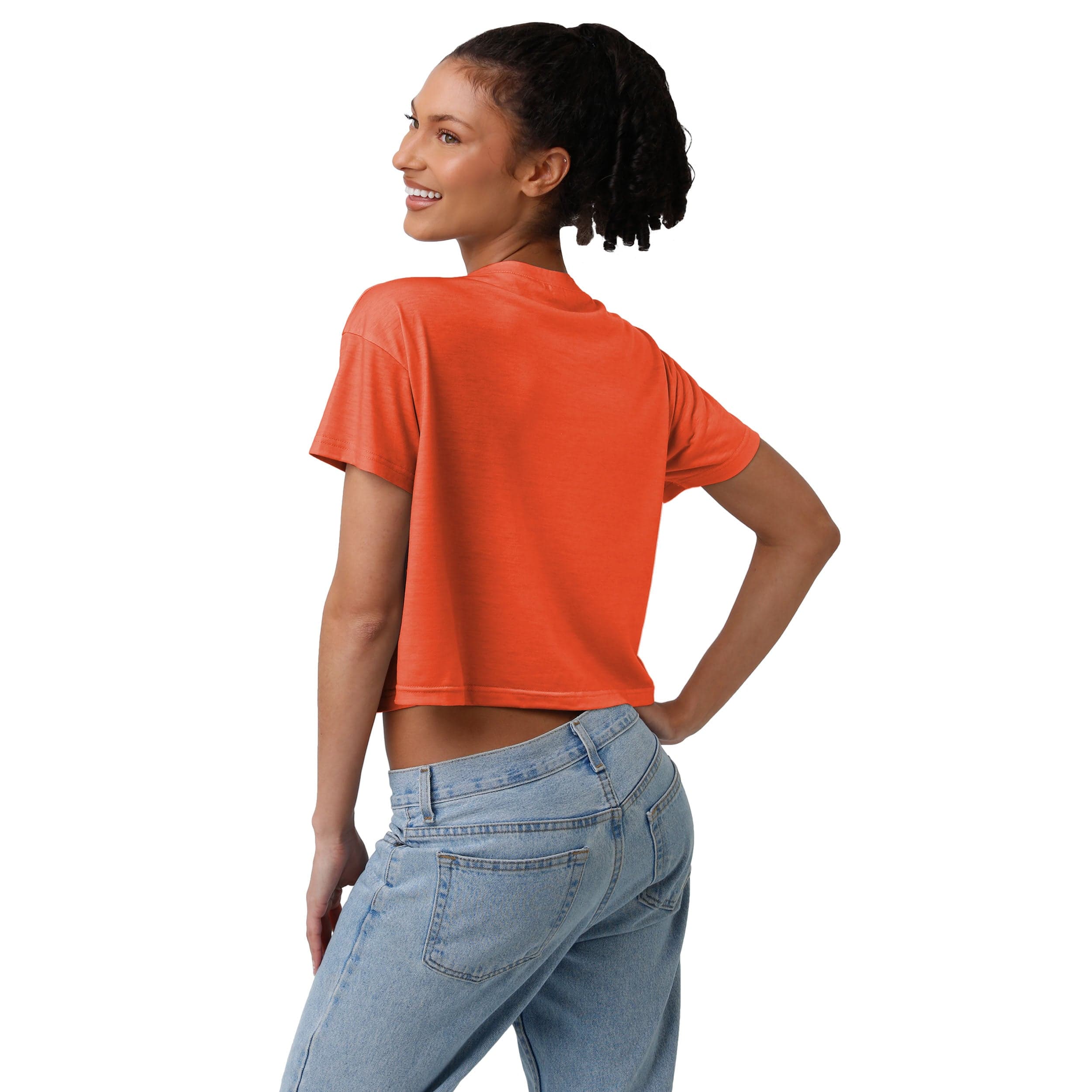 Cincinnati Bengals NFL Womens Alternate Team Color Crop Top - Image 2