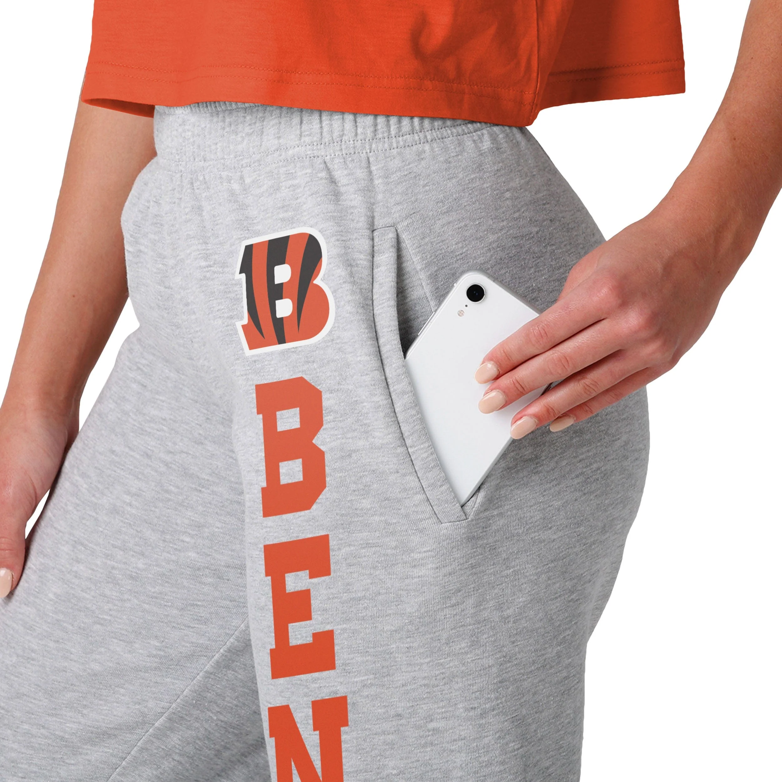 Cincinnati Bengals NFL Womens Big Wordmark Gray Sweatpants - Image 3