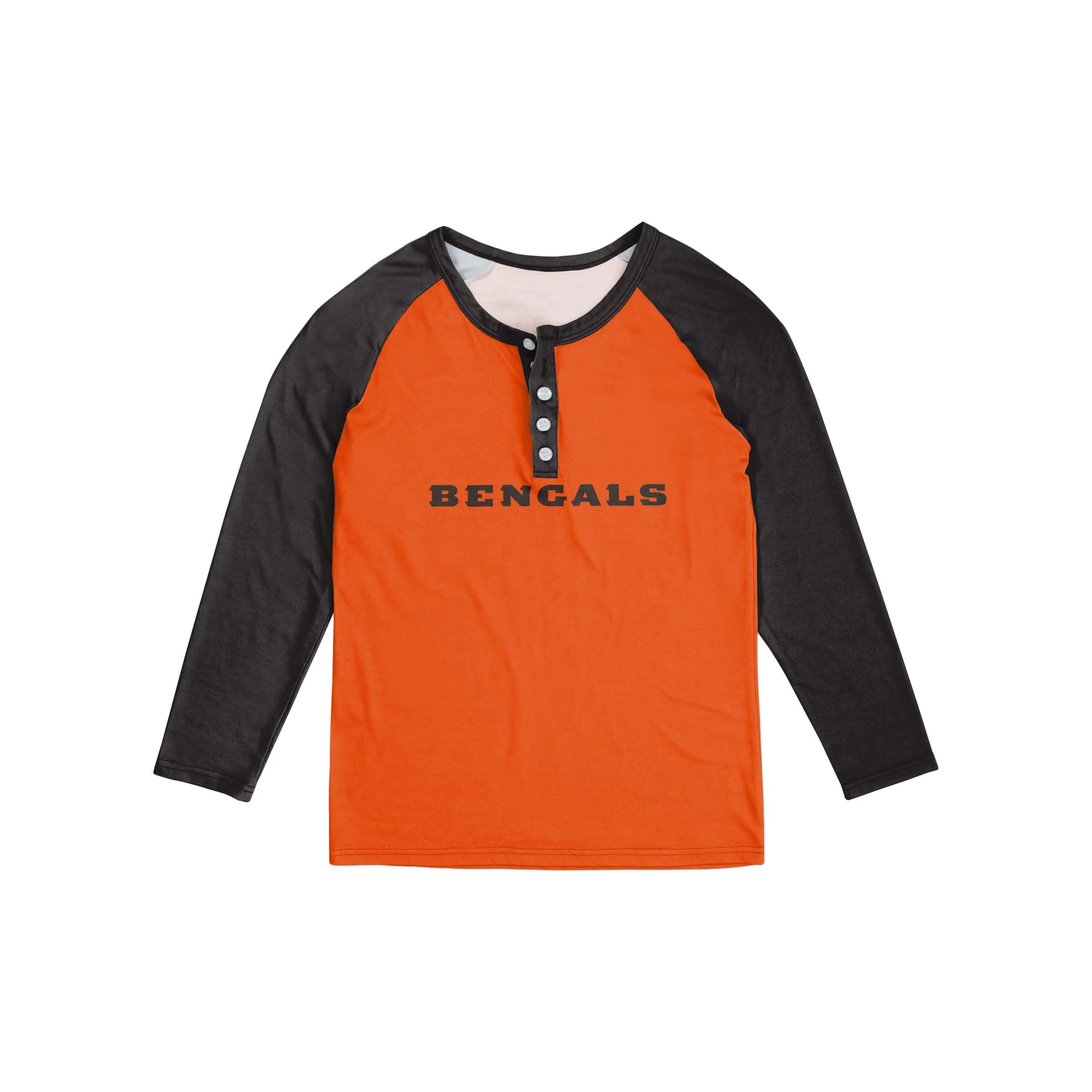 Cincinnati Bengals NFL Womens Big Wordmark Long Sleeve Henley - Image 3