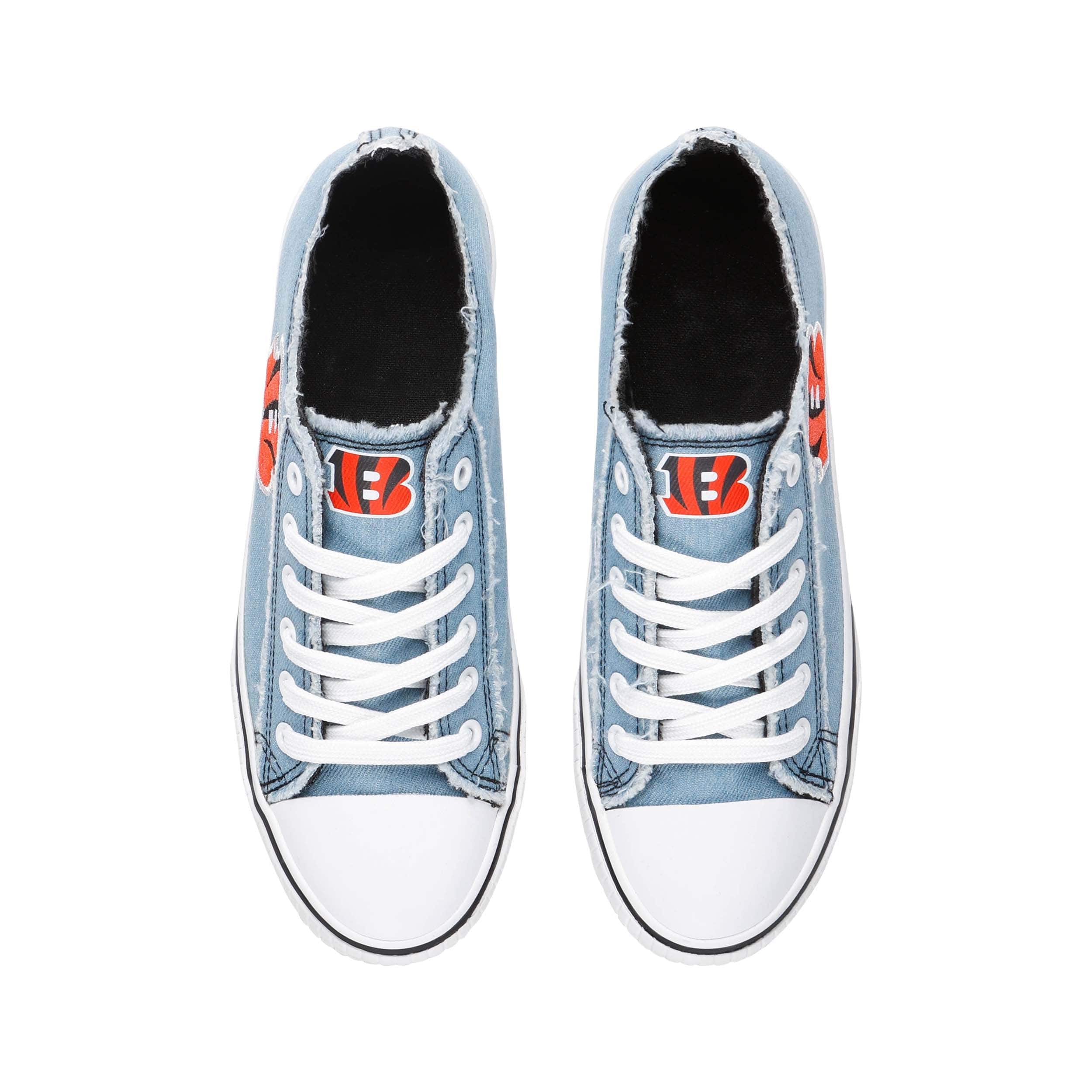 Cincinnati Bengals NFL Womens Denim Low Top Canvas Shoes - Image 5