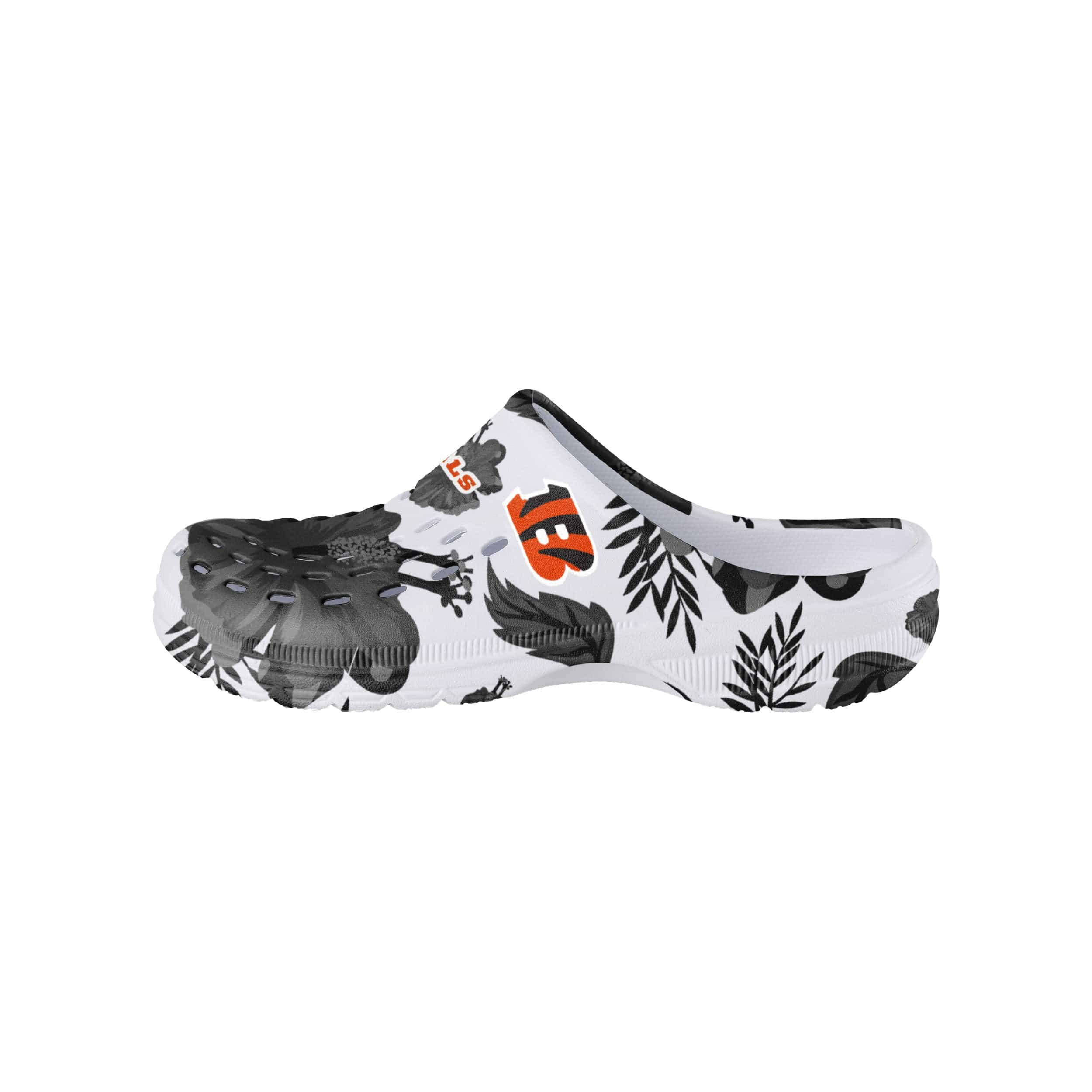 Cincinnati Bengals NFL Womens Floral White Clog - Image 2