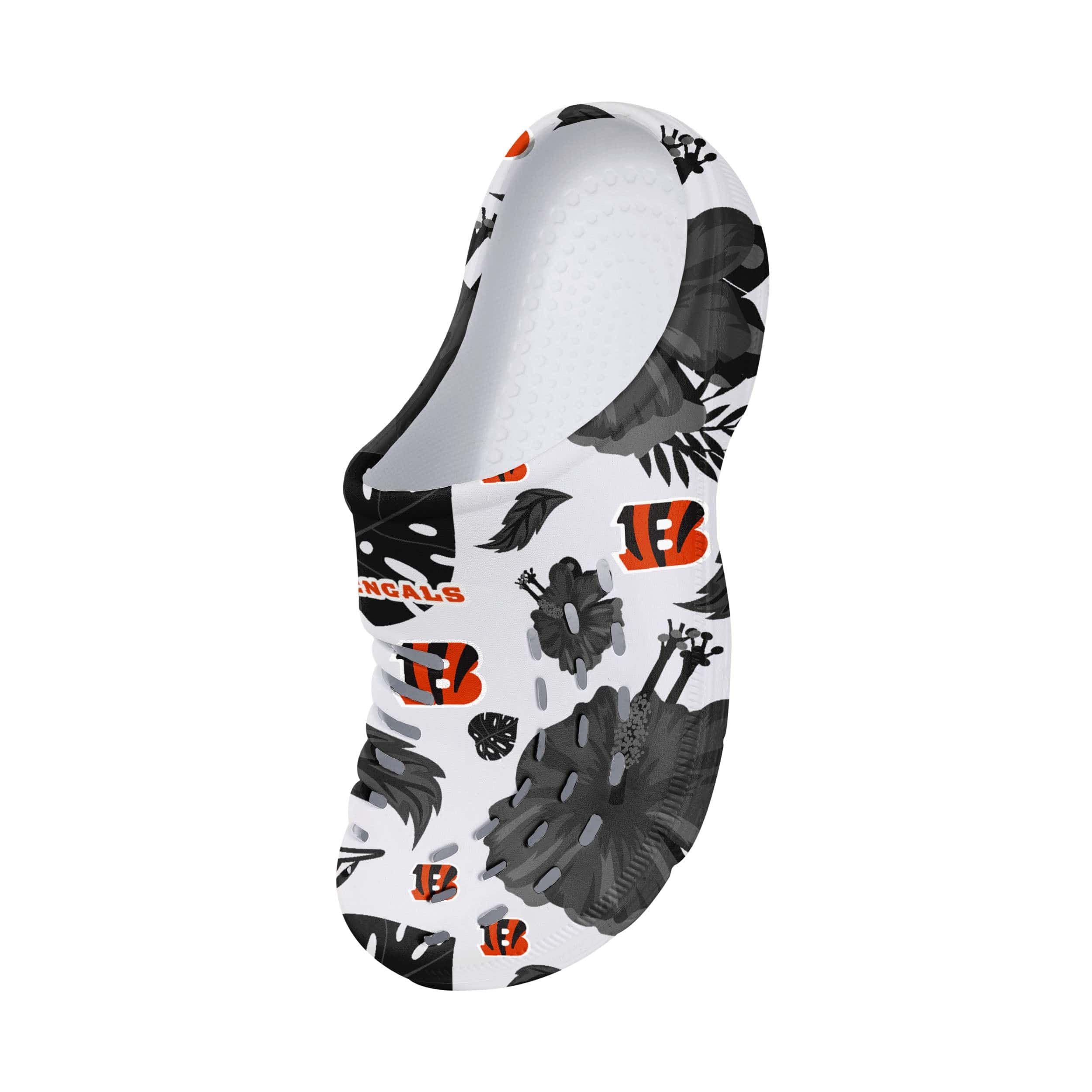 Cincinnati Bengals NFL Womens Floral White Clog - Image 3