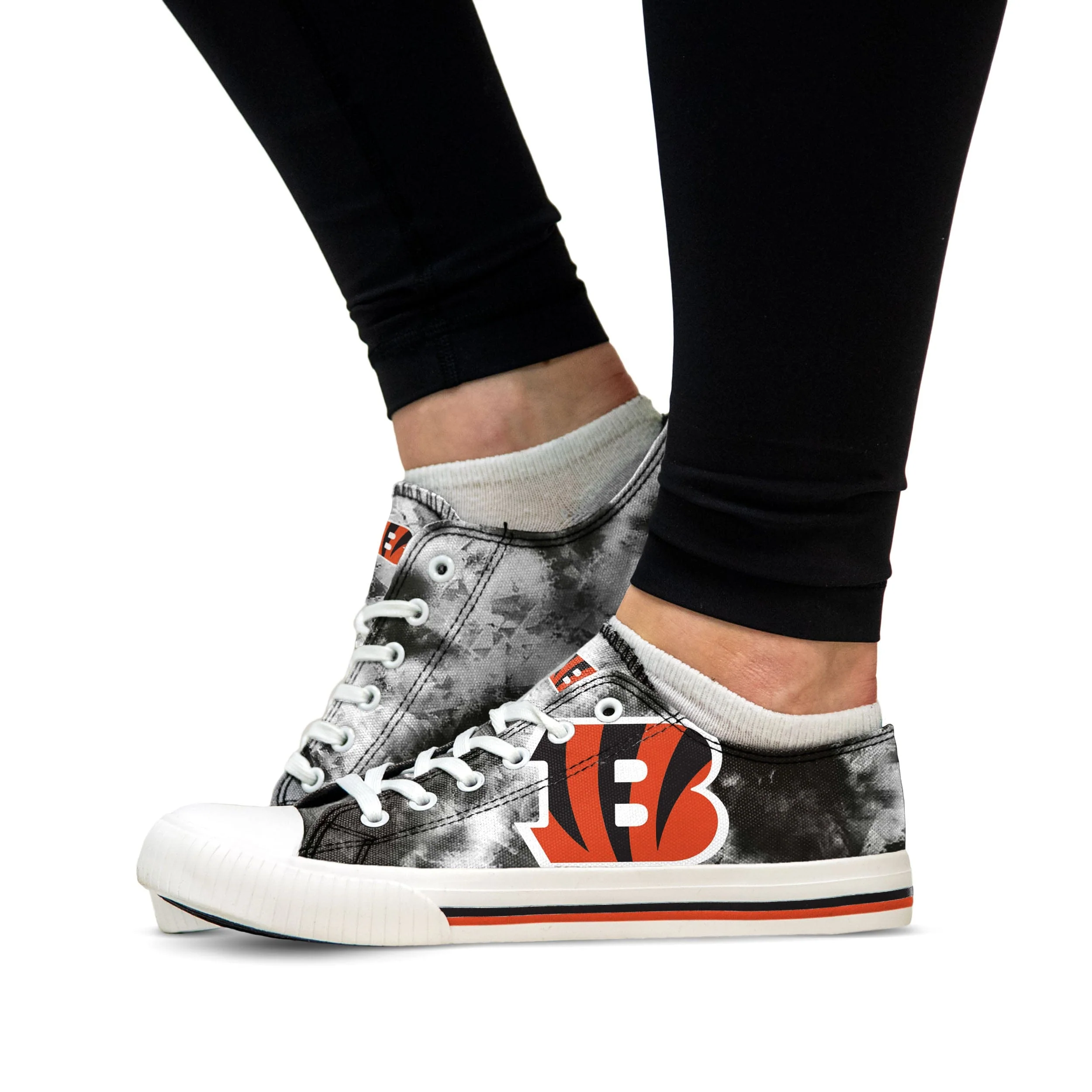 Cincinnati Bengals NFL Womens Low Top Tie-Dye Canvas Shoe - Image 4
