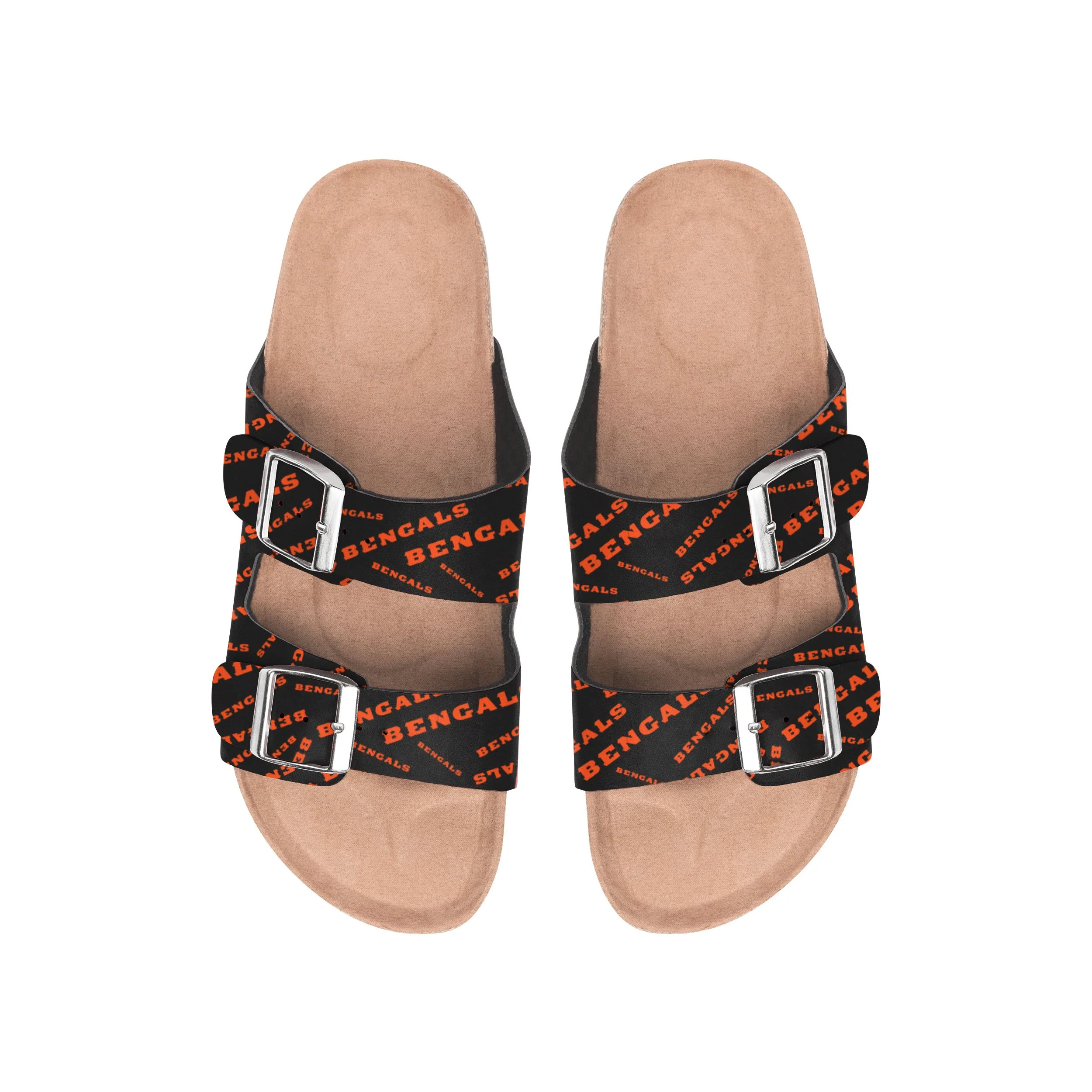 Cincinnati Bengals NFL Womens Mini Print Double Buckle Sandal - Image 2