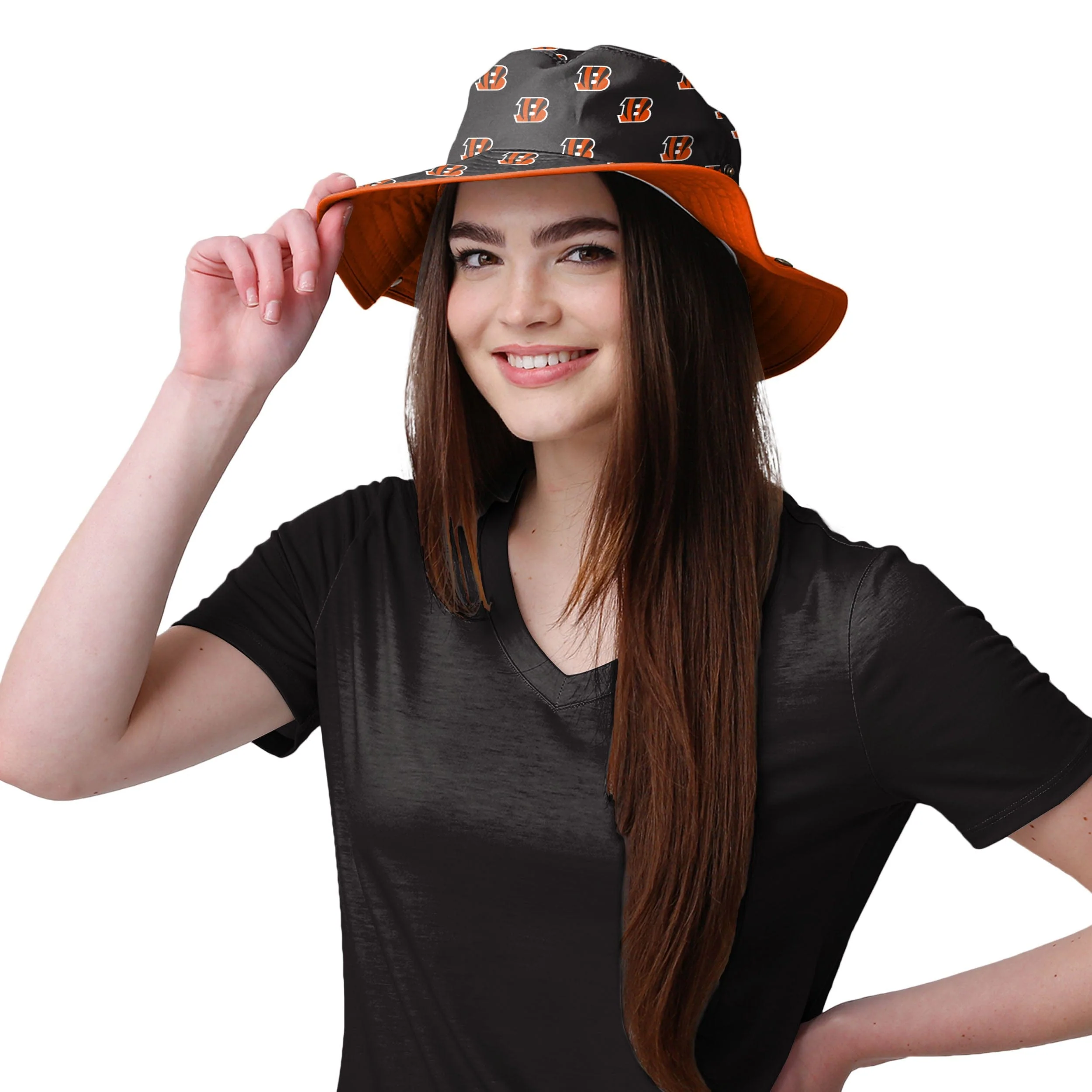 Cincinnati Bengals NFL Womens Mini Print Hybrid Boonie Hat - Image 2