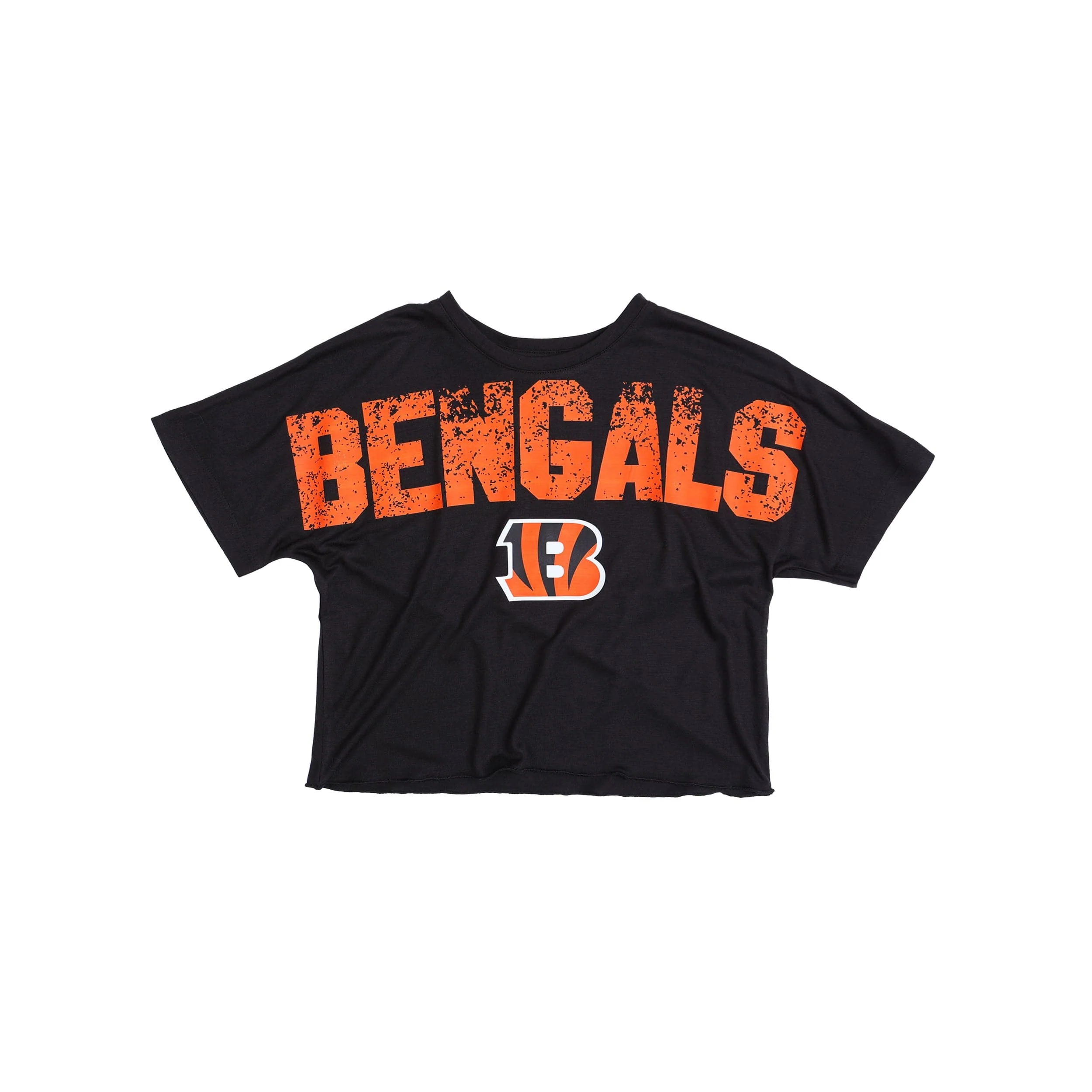 Cincinnati Bengals NFL Womens Petite Distressed Wordmark Crop Top - Image 3