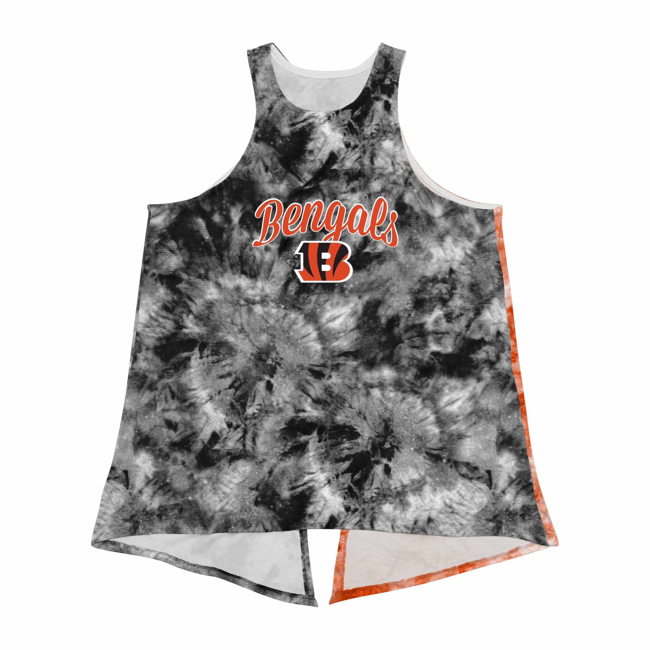 Cincinnati Bengals NFL Womens Script Wordmark Tie-Dye Tie-Breaker Sleeveless Top - Image 3