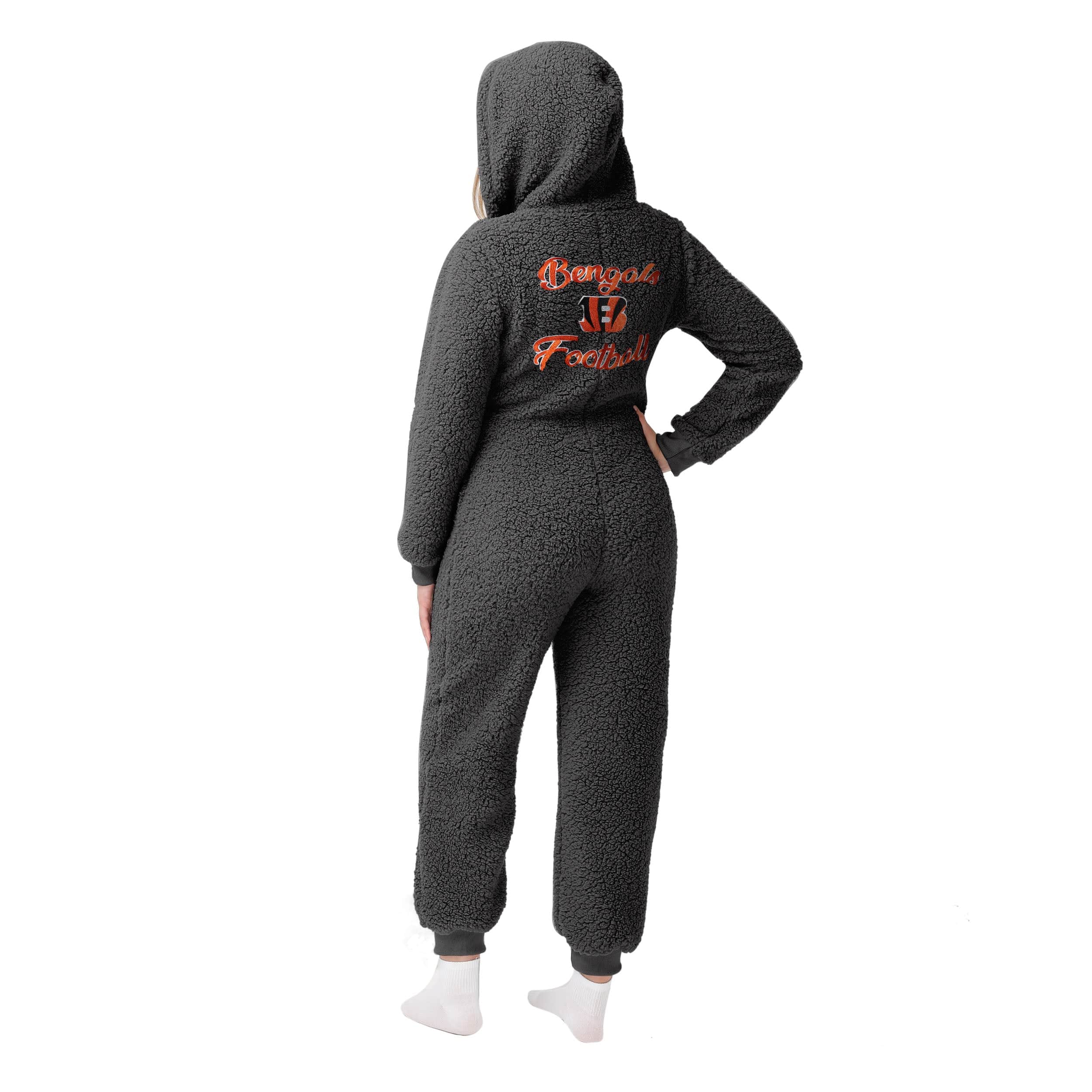 Cincinnati Bengals NFL Womens Sherpa One Piece Pajamas - Image 2