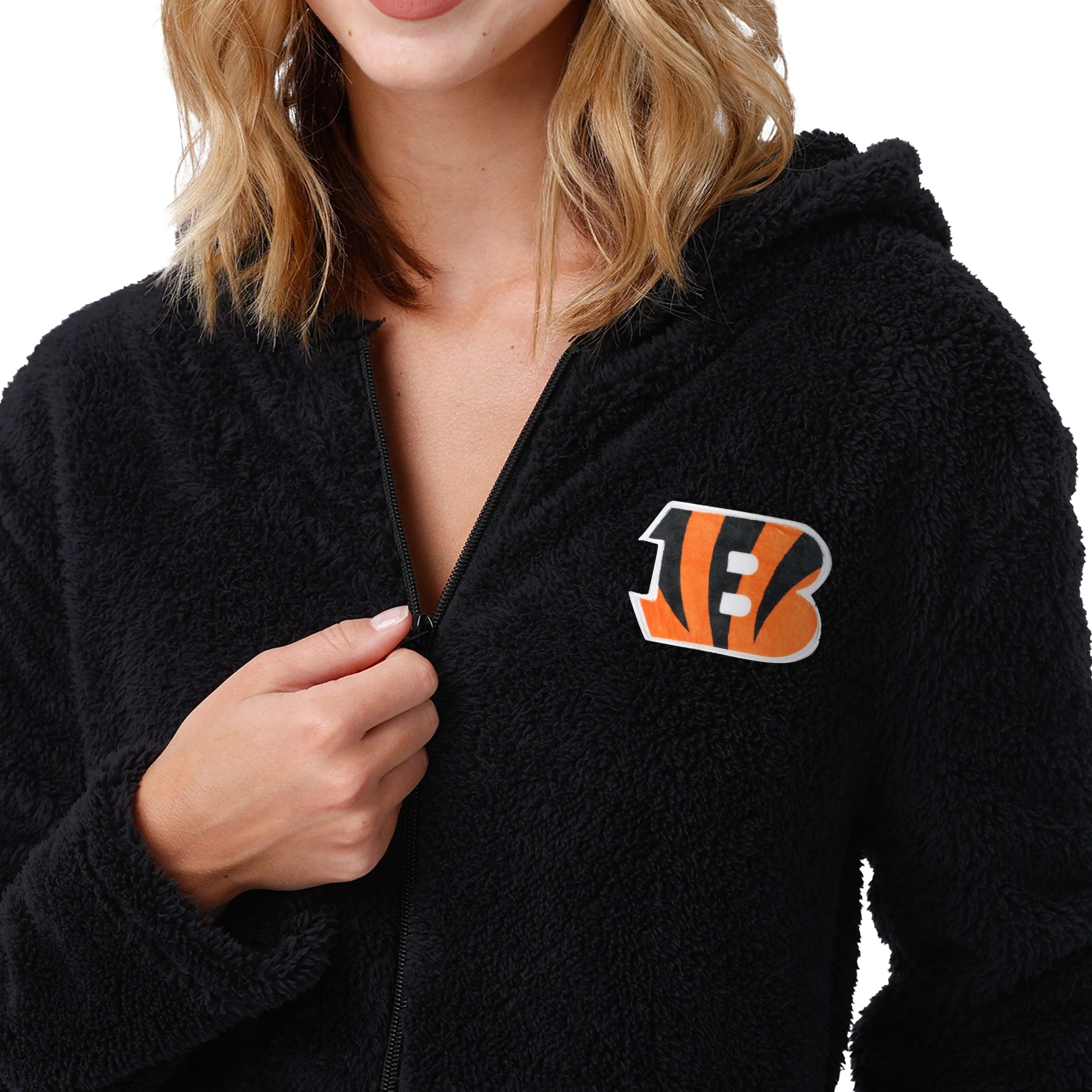 Cincinnati Bengals NFL Womens Short Cozy One Piece Pajamas - Image 3