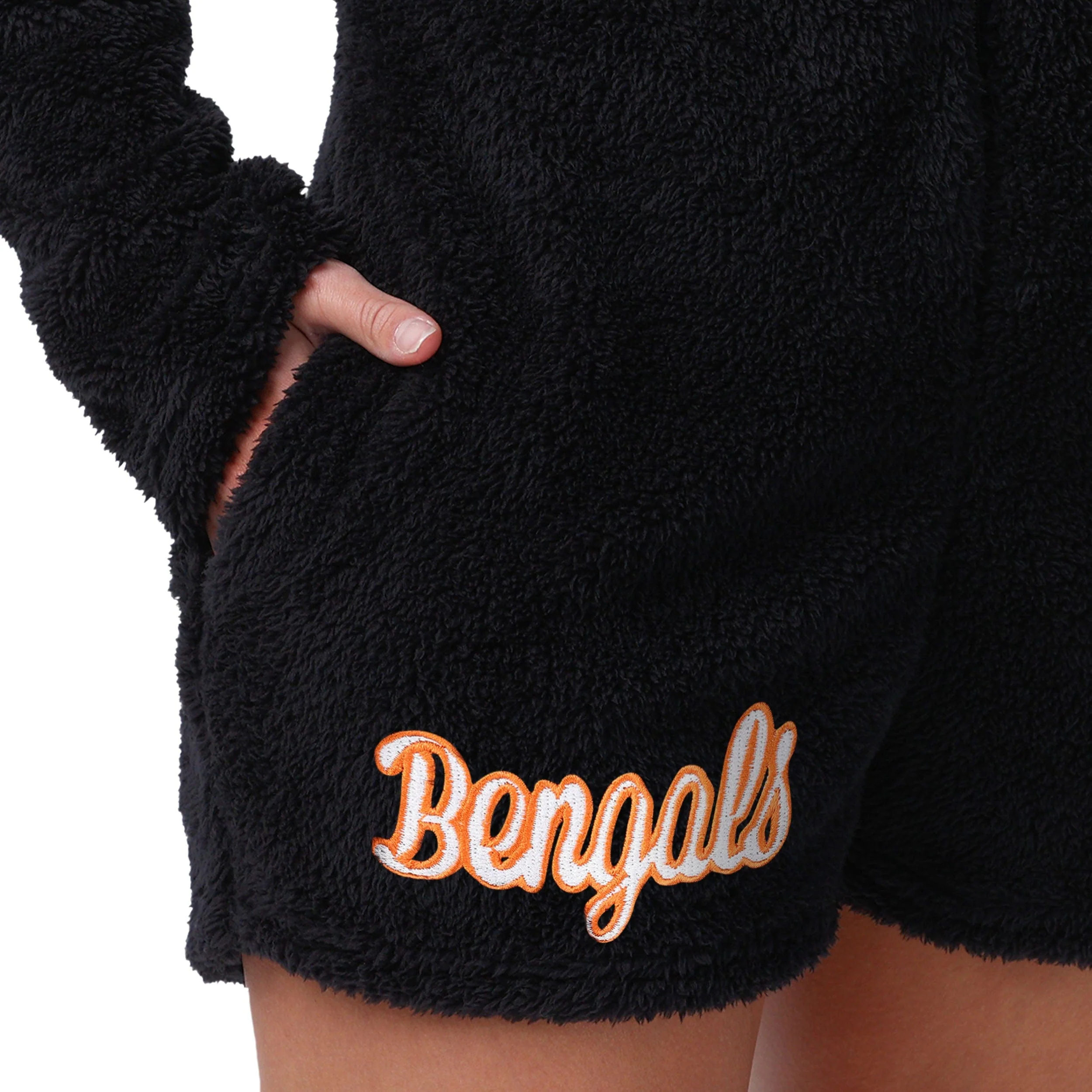 Cincinnati Bengals NFL Womens Short Cozy One Piece Pajamas - Image 4
