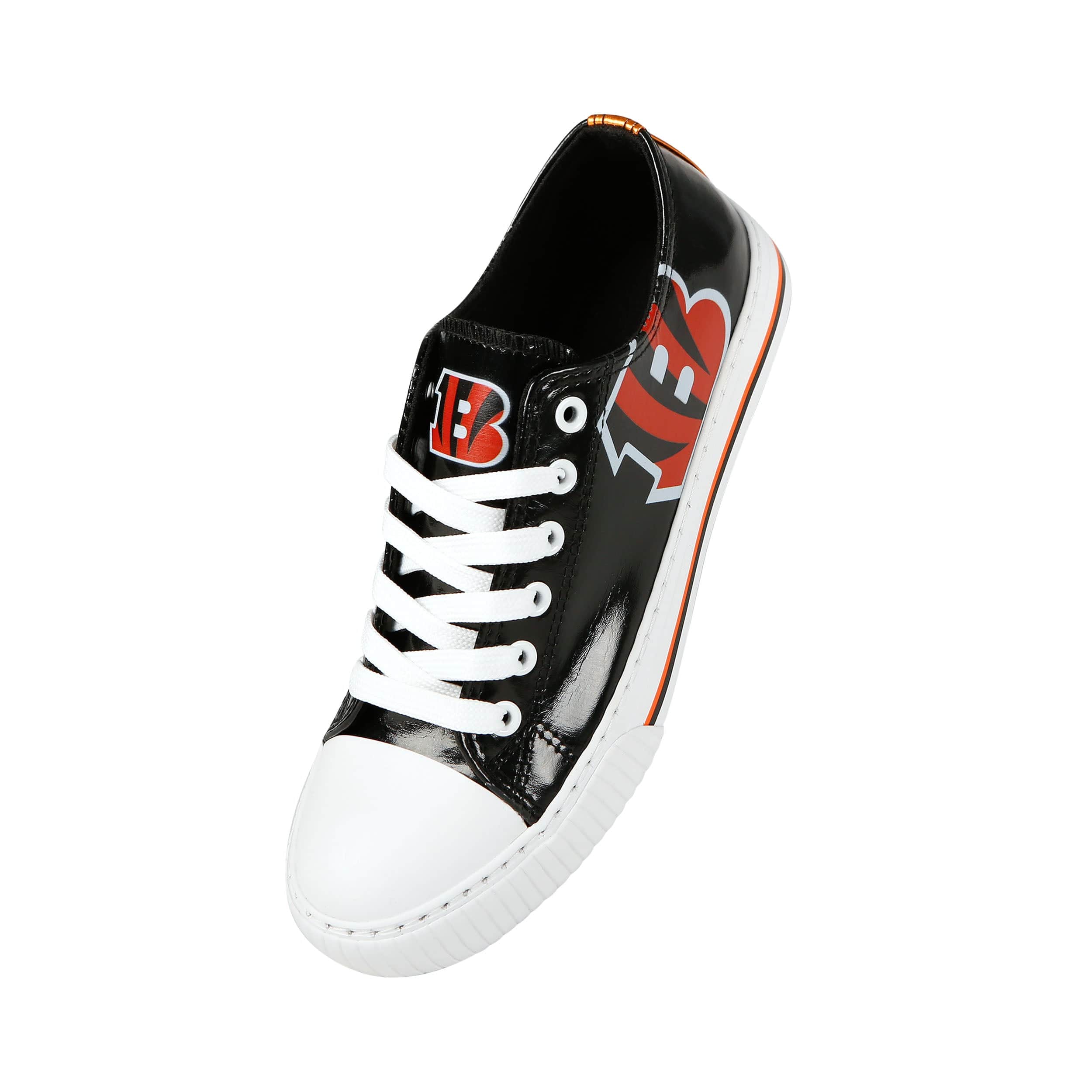 Cincinnati Bengals NFL Womens Team Color Metallic Low Top Canvas Shoes - Image 2