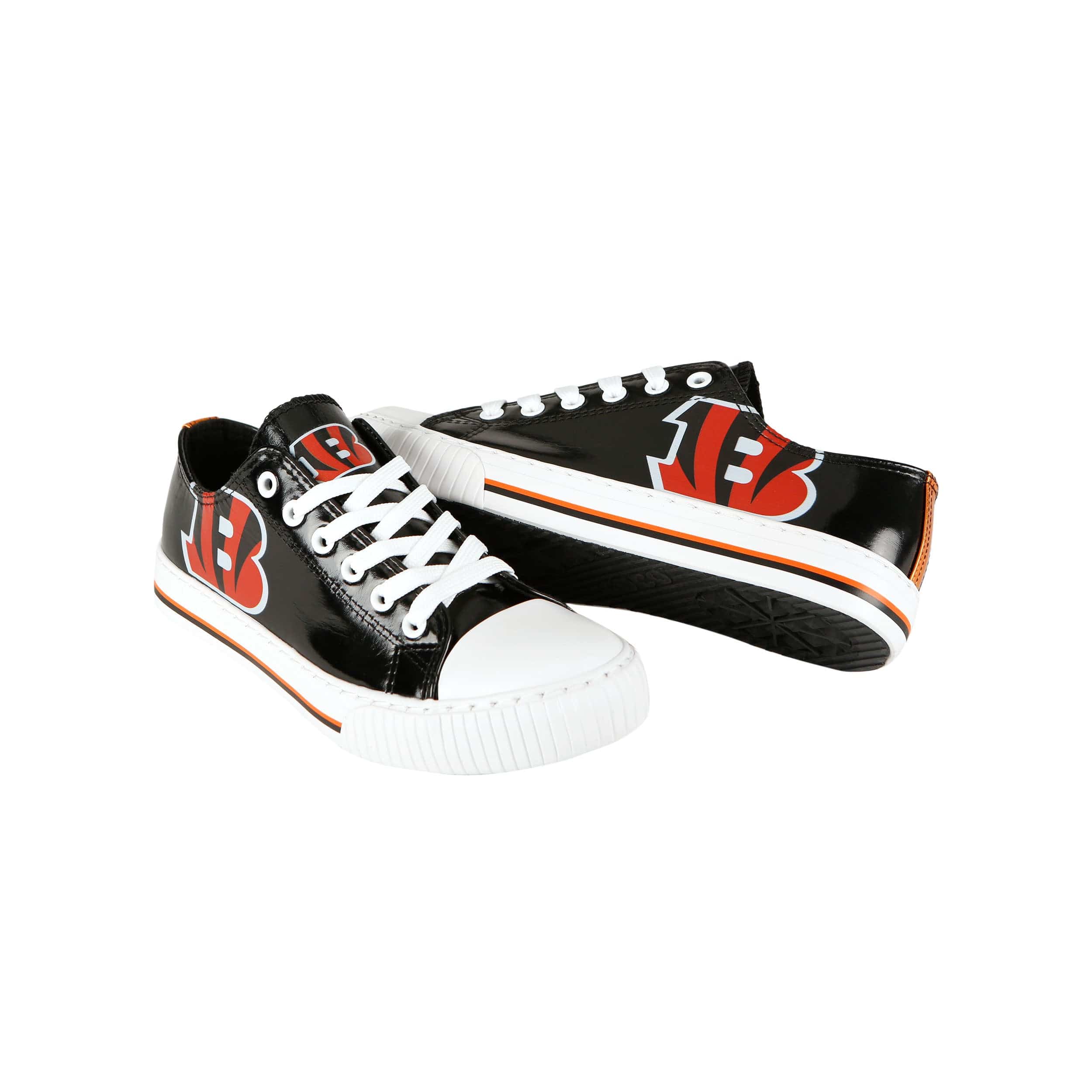 Cincinnati Bengals NFL Womens Team Color Metallic Low Top Canvas Shoes - Image 4