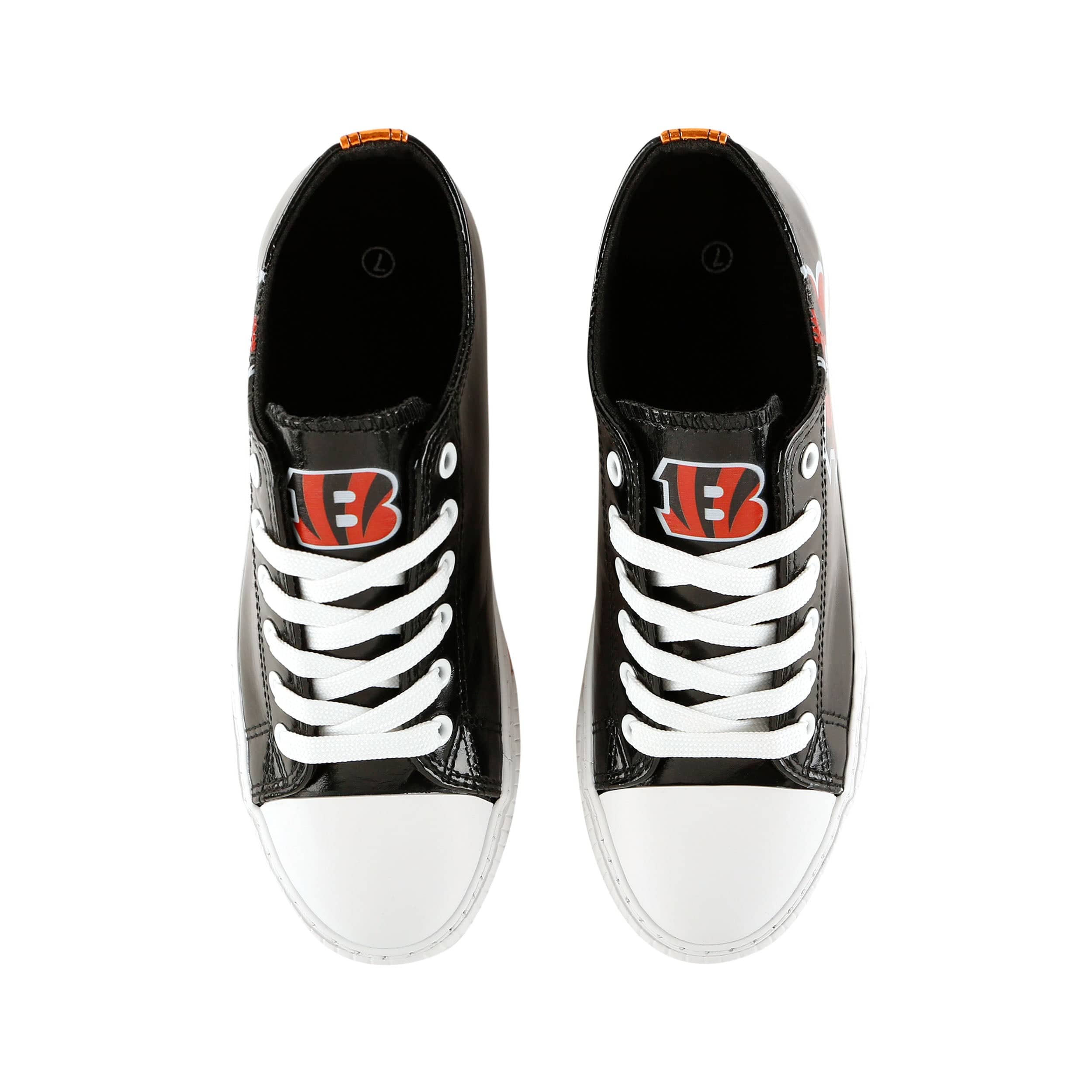 Cincinnati Bengals NFL Womens Team Color Metallic Low Top Canvas Shoes - Image 5