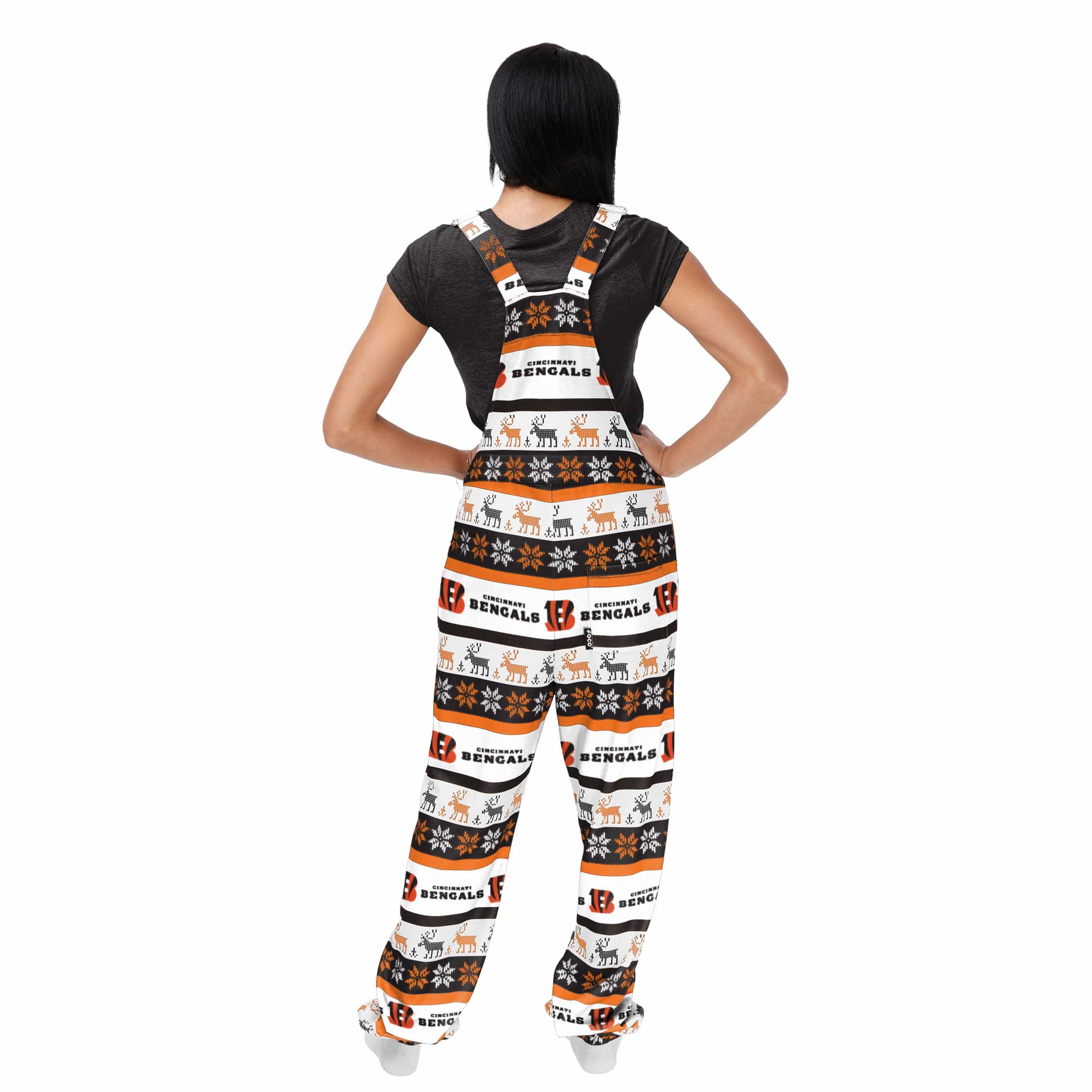 Cincinnati Bengals NFL Womens Ugly Home Gating Bib Overalls - Image 2