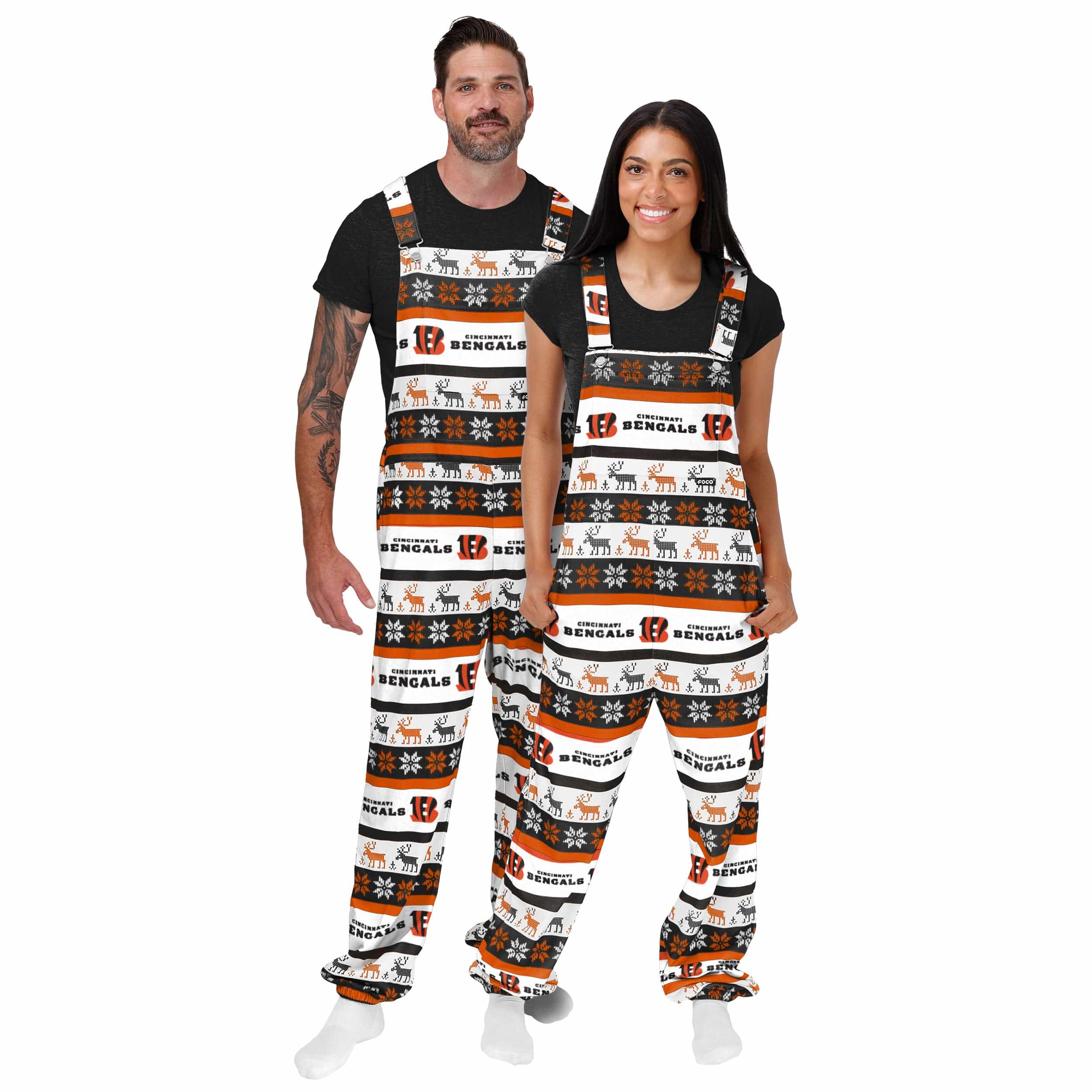 Cincinnati Bengals NFL Womens Ugly Home Gating Bib Overalls - Image 3