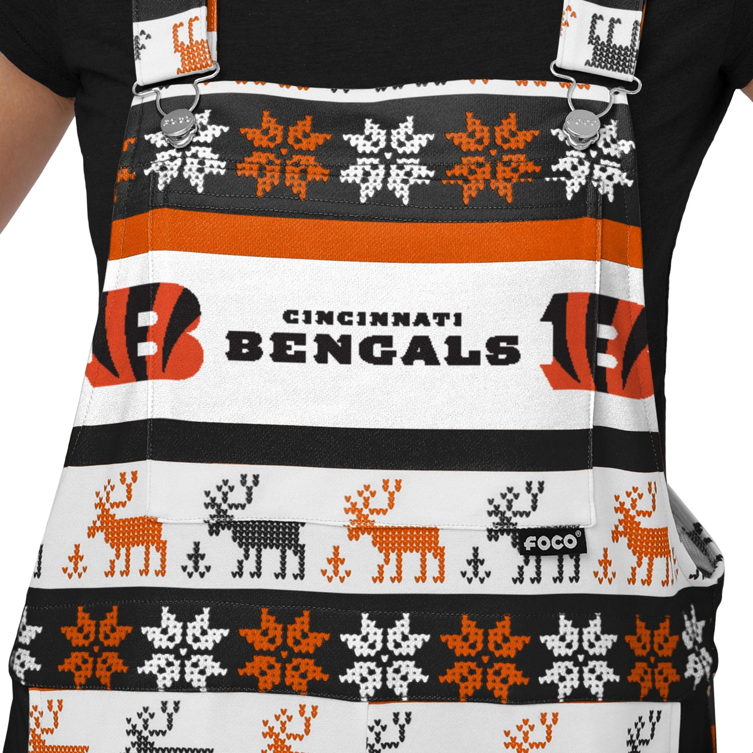 Cincinnati Bengals NFL Womens Ugly Home Gating Bib Overalls - Image 4