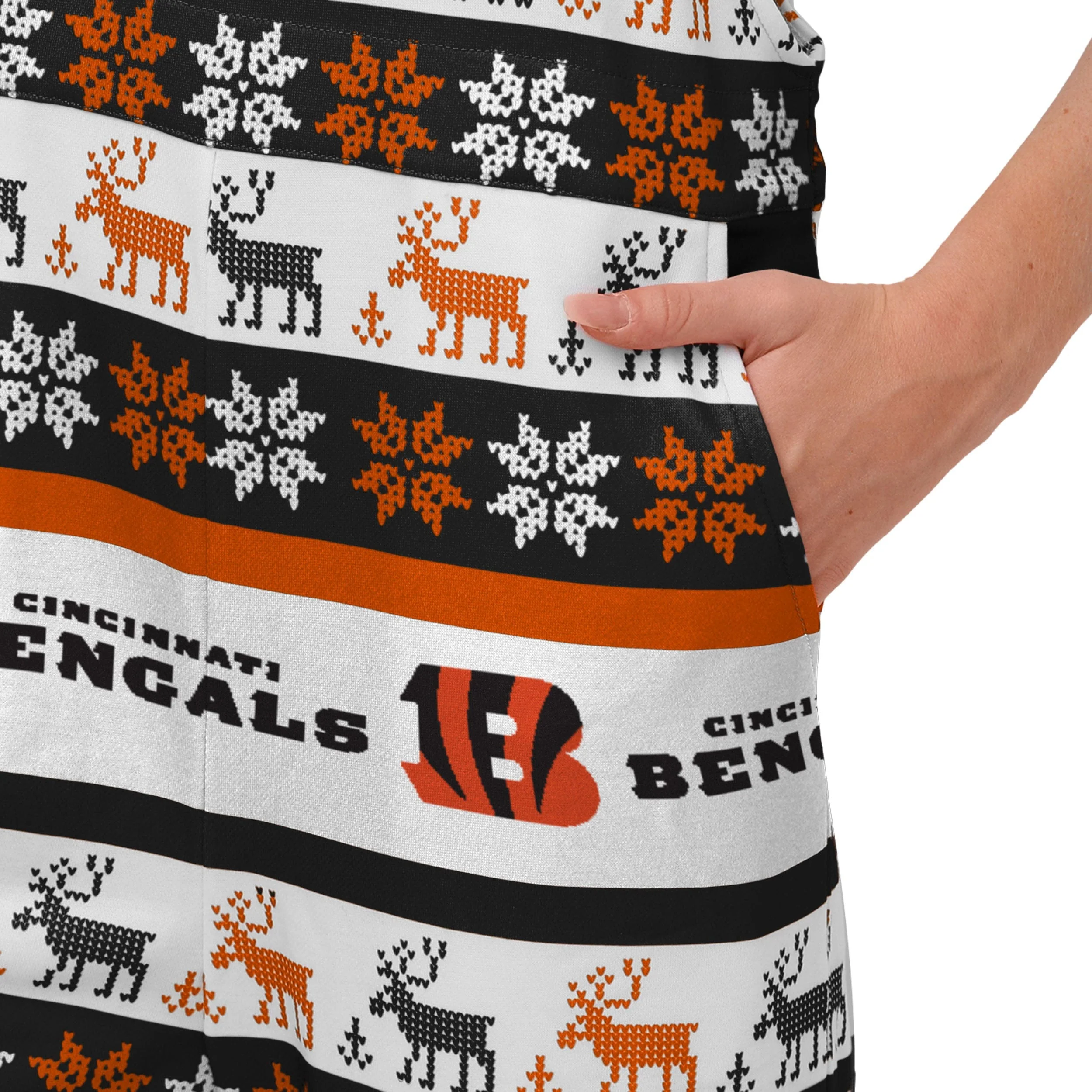 Cincinnati Bengals NFL Womens Ugly Home Gating Bib Overalls - Image 5
