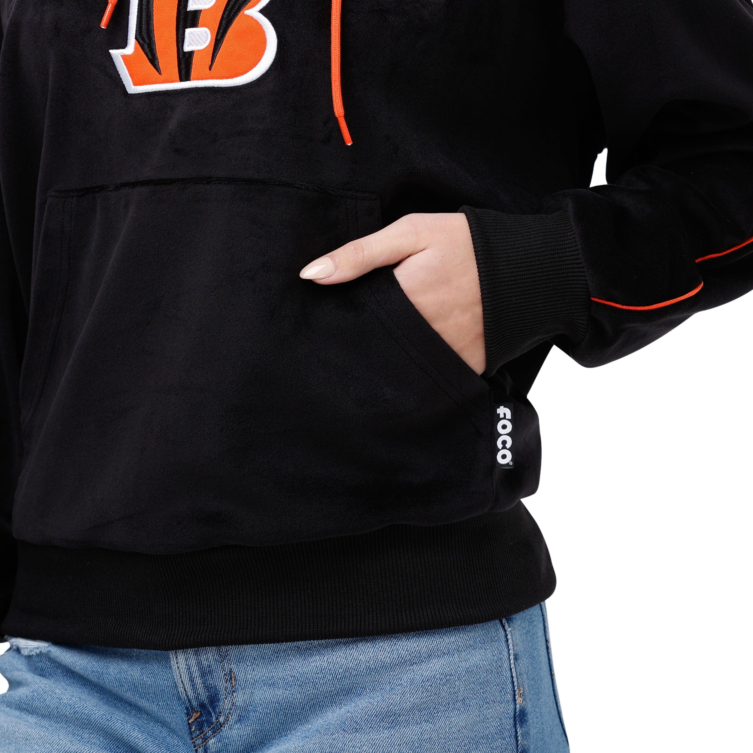 Cincinnati Bengals NFL Womens Velour Hooded Sweatshirt - Image 3