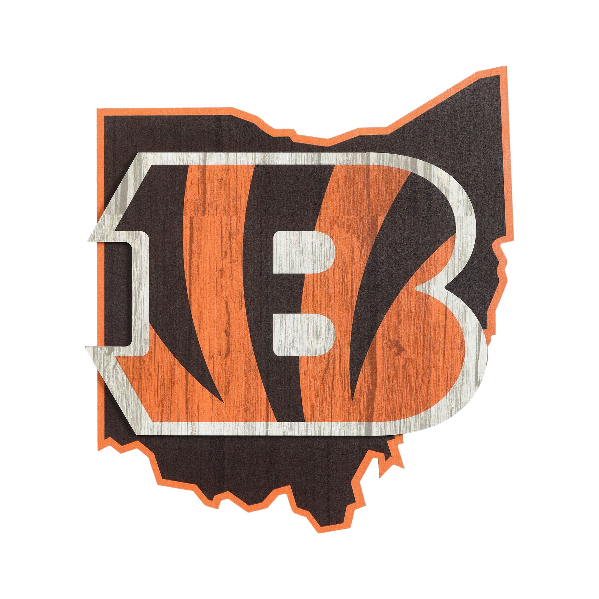 Cincinnati Bengals NFL Wood State Sign