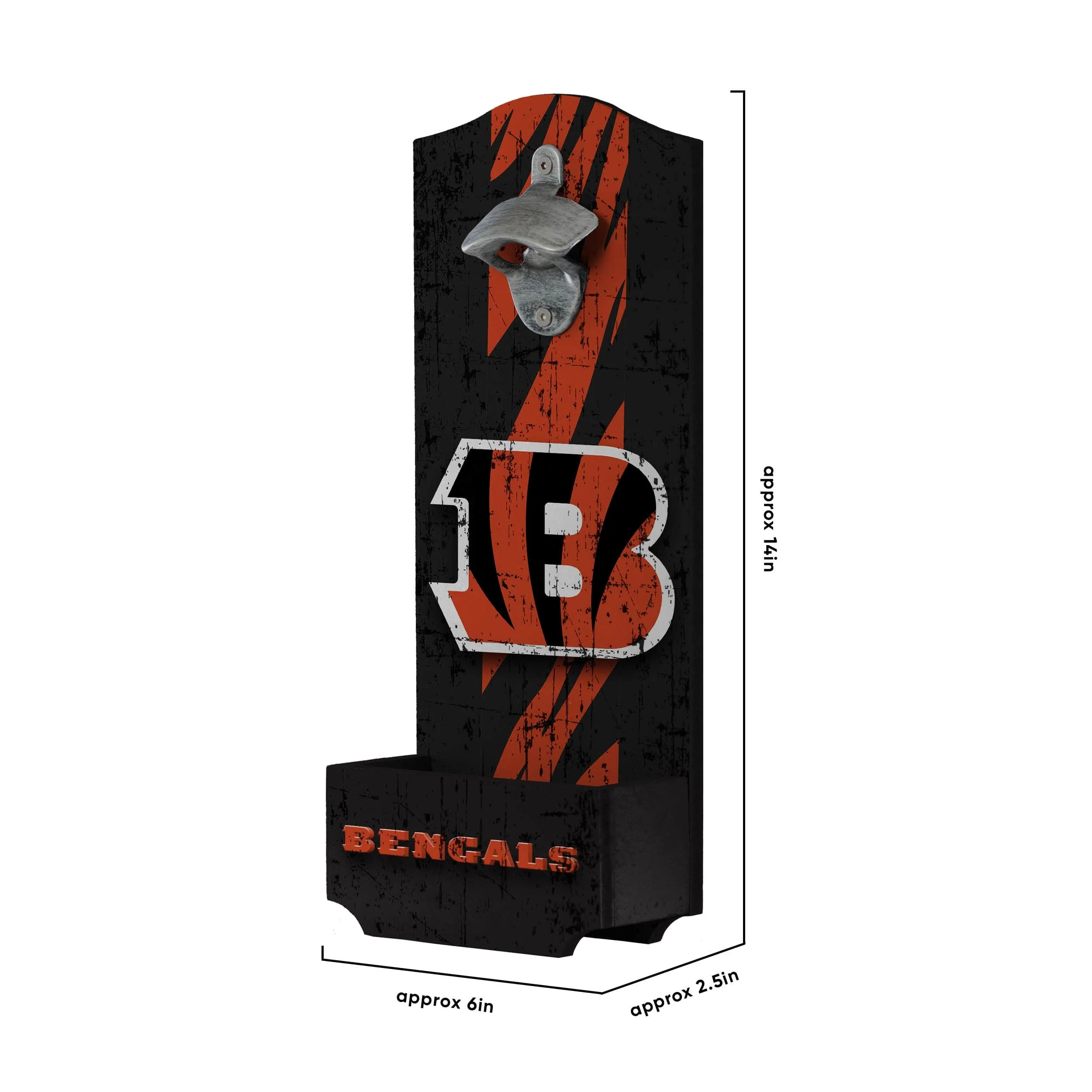 Cincinnati Bengals NFL Wooden Bottle Cap Opener Sign - Image 5