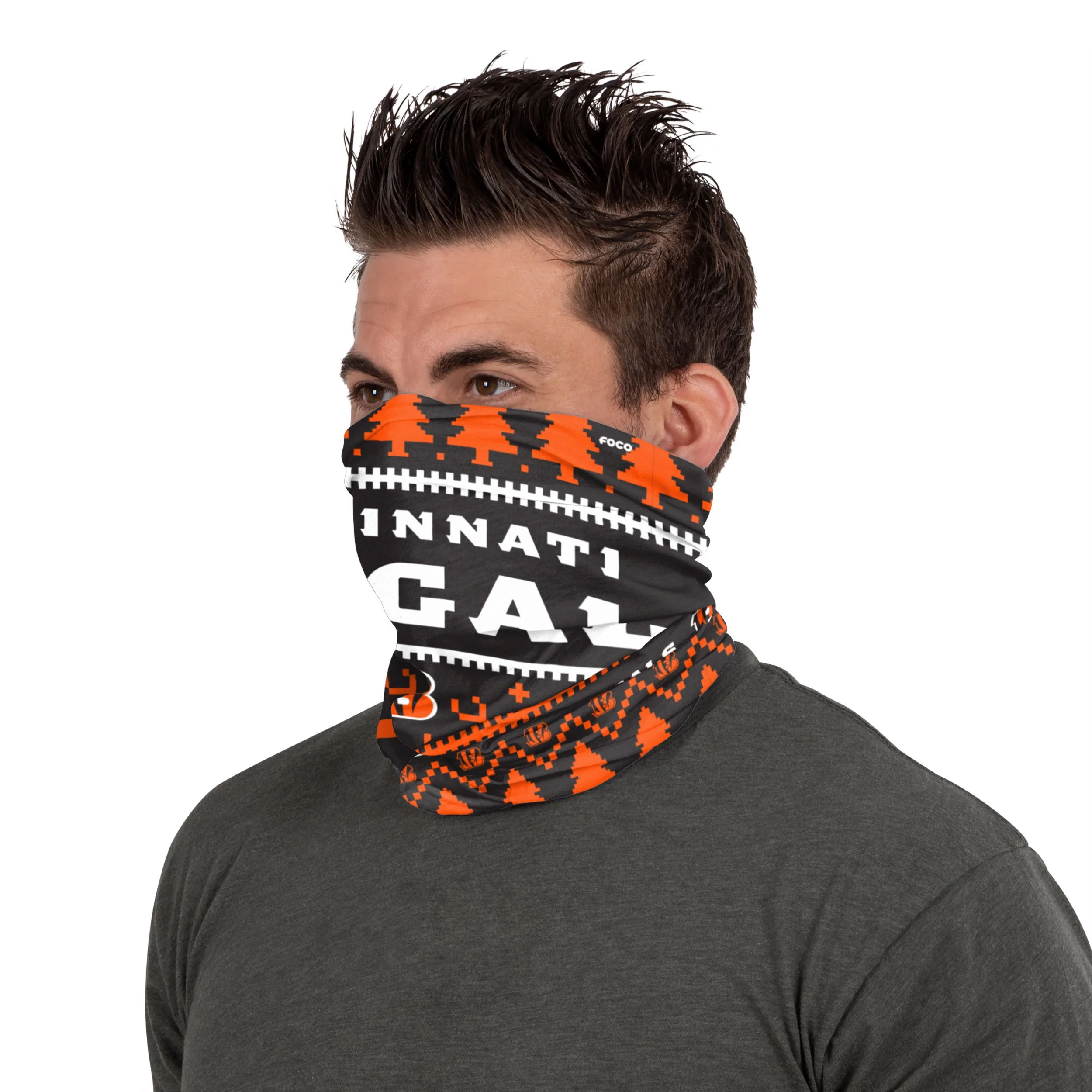 Cincinnati Bengals NFL Wordmark Holiday Gaiter Scarf - Image 3
