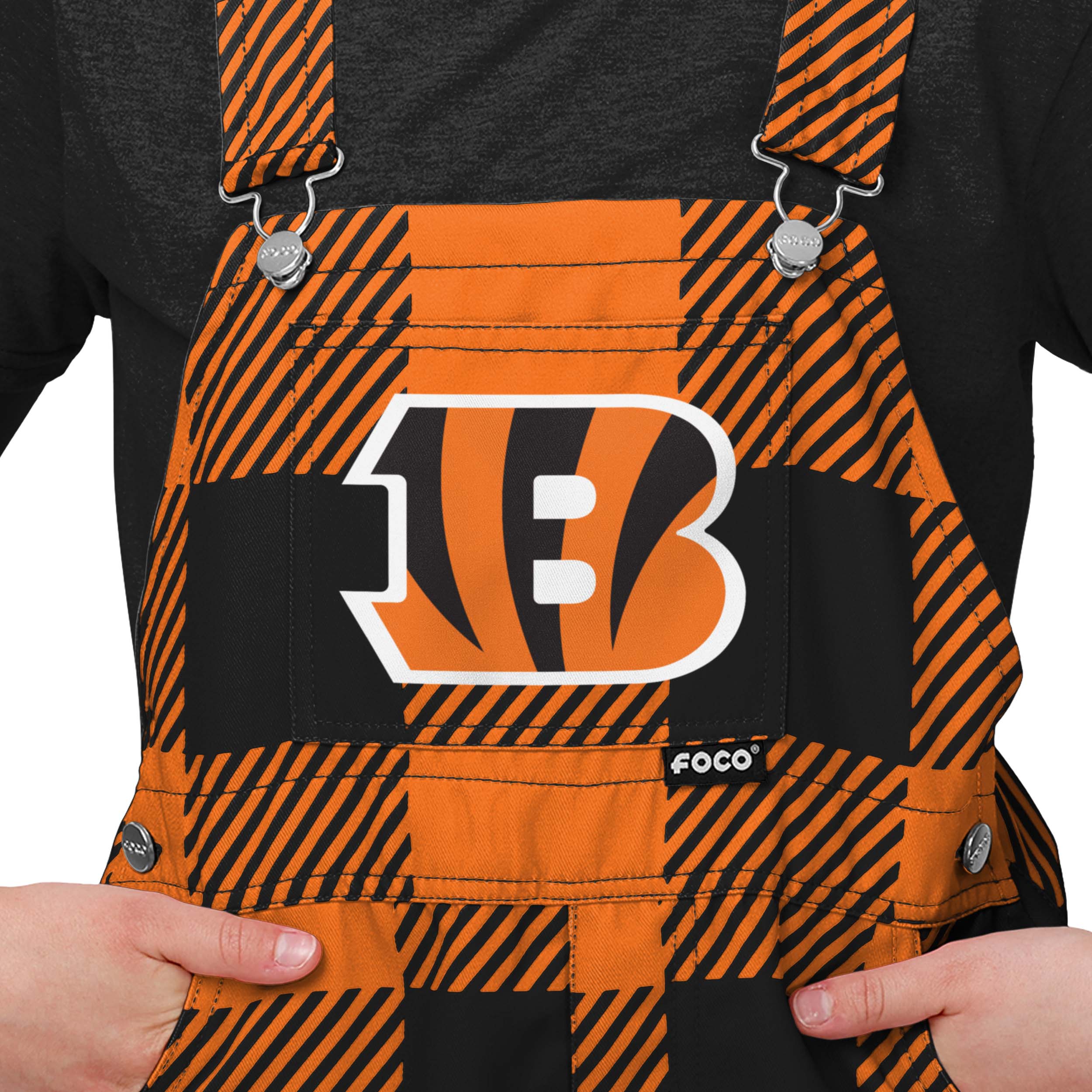 Cincinnati Bengals NFL Youth Plaid Bib Overalls - Image 4
