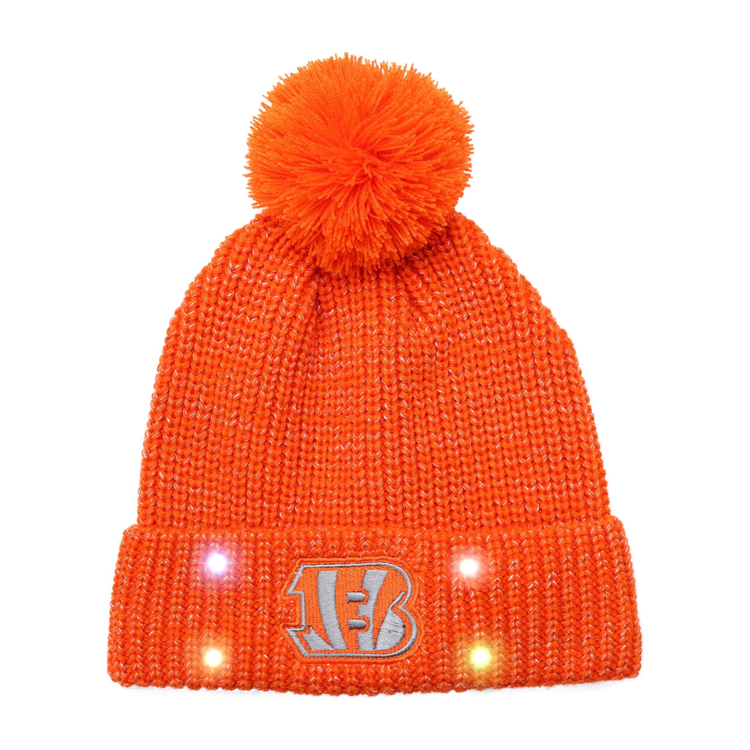 Cincinnati Bengals Womens NFL Glitter Knit Light Up Beanie - Image 2